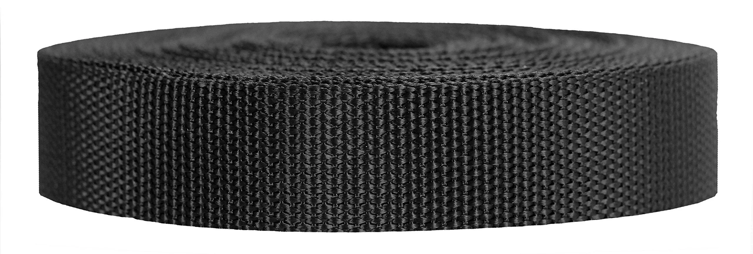 Strapworks Heavyweight Polypropylene Webbing - Heavy Duty Poly Strapping for Outdoor DIY Gear Repair 1" x 10 yard Black