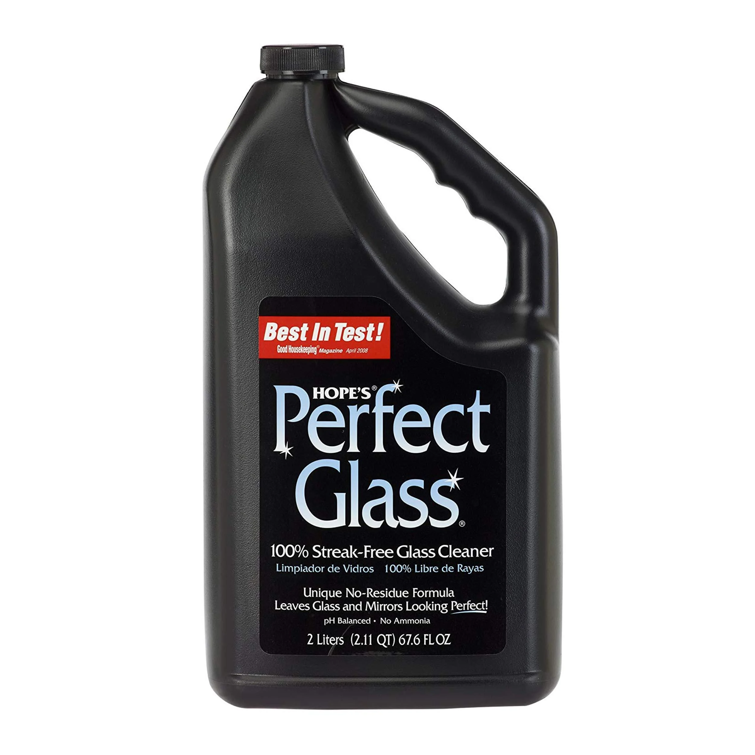 HOPE'S Perfect Glass Cleaner Refill, 67.6-Ounce, Streak-Free Glass Cleaner Refill, Less Wiping, No Residue, Black (2LPG6) Pack of 1