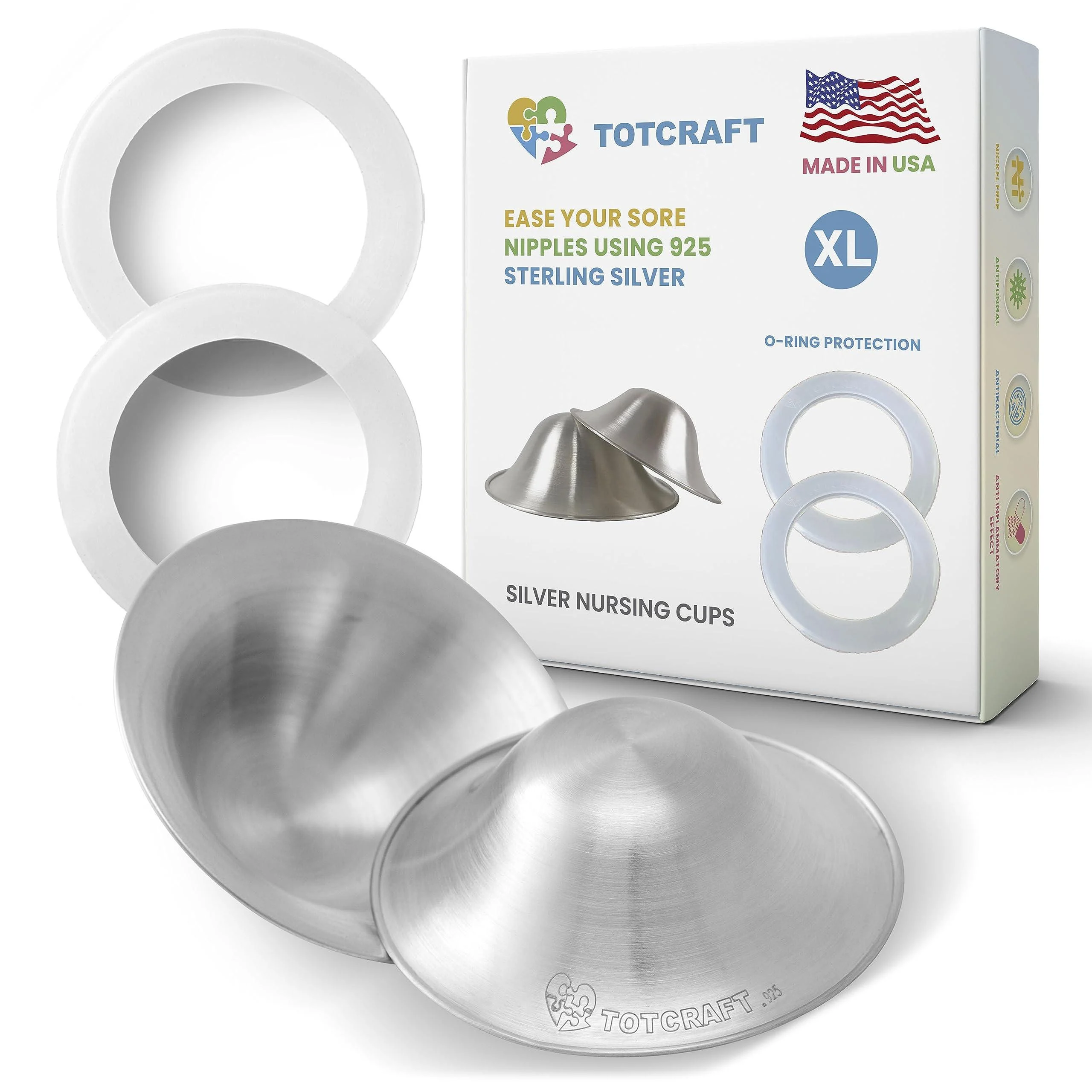 Original Silver Cups XLarge Large With Cloth - TotCraft