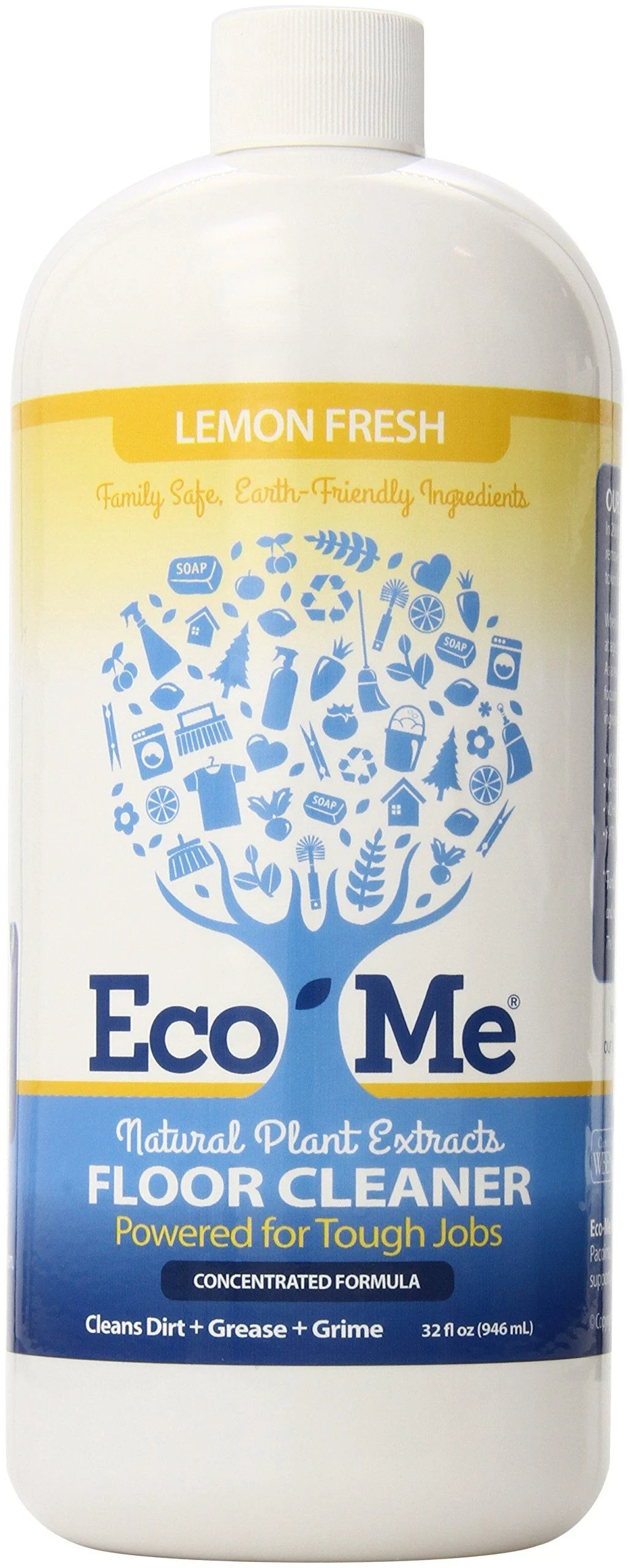 Eco-Me Natural Floor Cleaner Lemon Fresh 32 Fluid Ounce