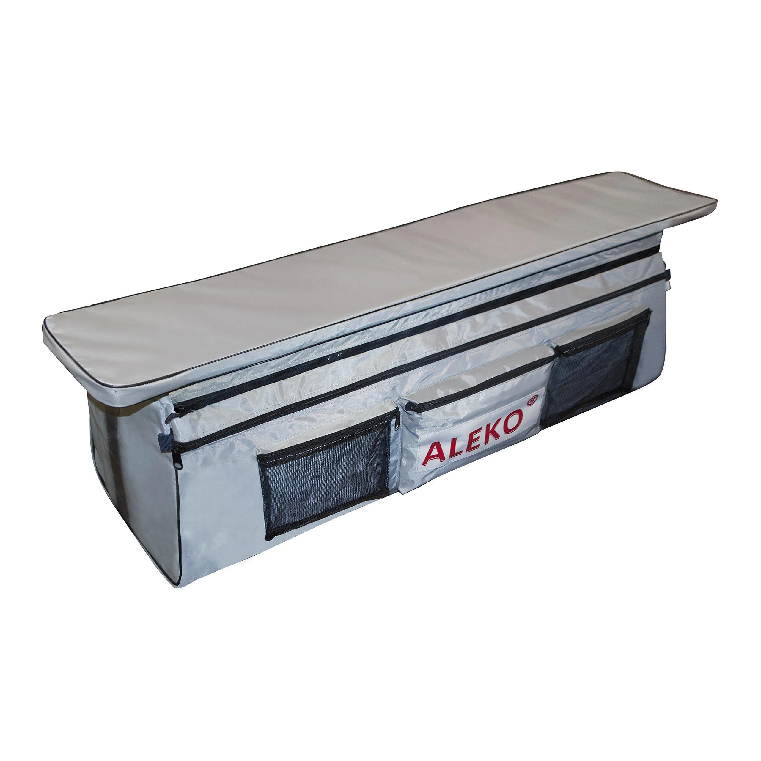 ALEKO Seat Cushion with Spacious Under Seat Bag for Inflatable Boats Waterproof Polyester 320 Gray