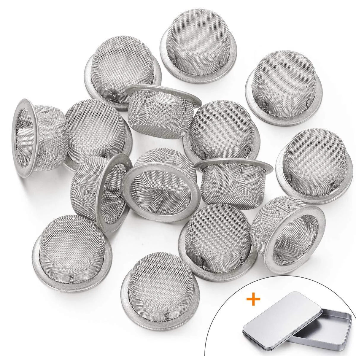15 Pcs 0.5Inch 1/2 Inch Premium Diameter Stainless Steel Mental Screen Filters with Metal Box - SDANWERI