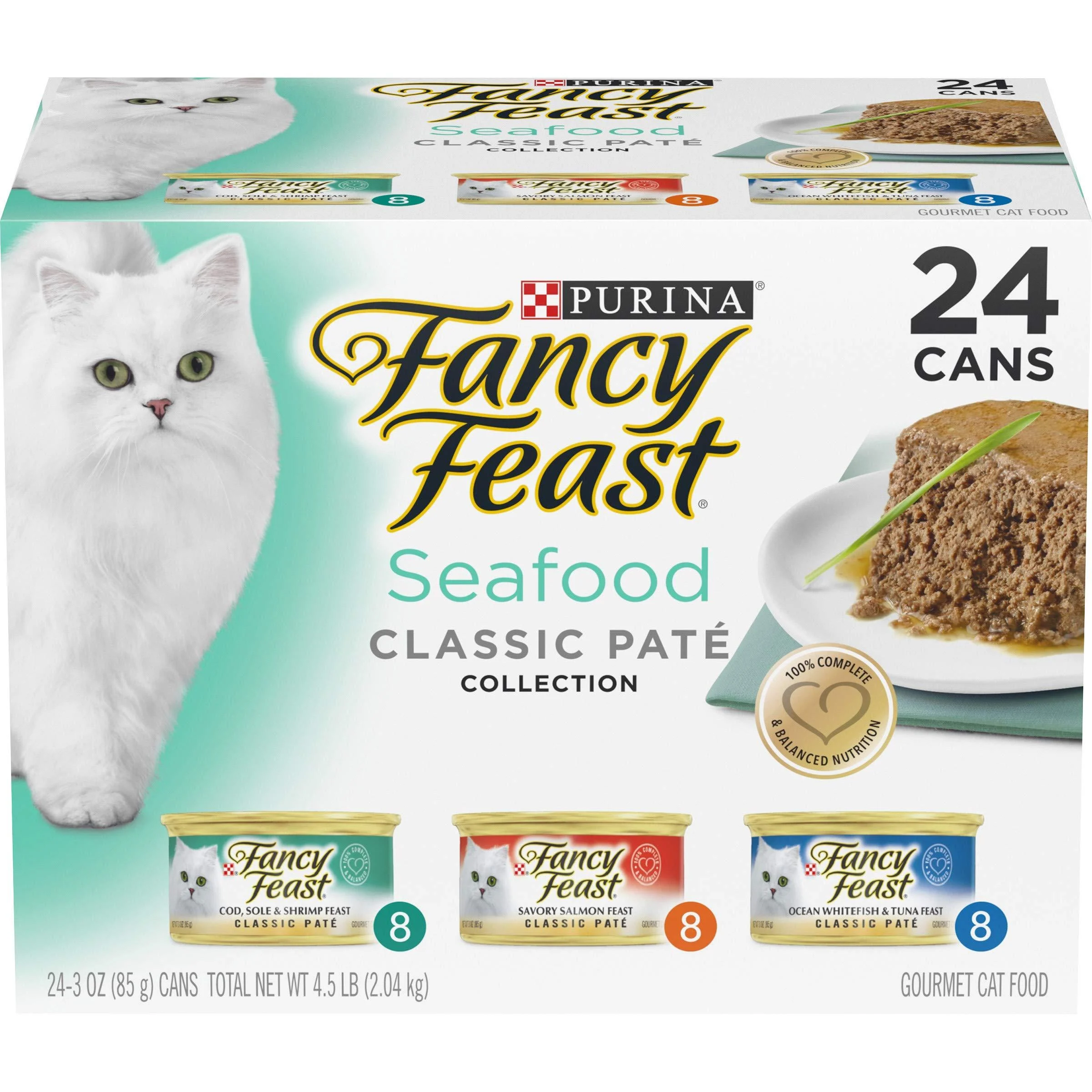 Fancy Feast Cat Food 3 Ounce - 24 Count (Pack of 1) Seafood Variety Pack