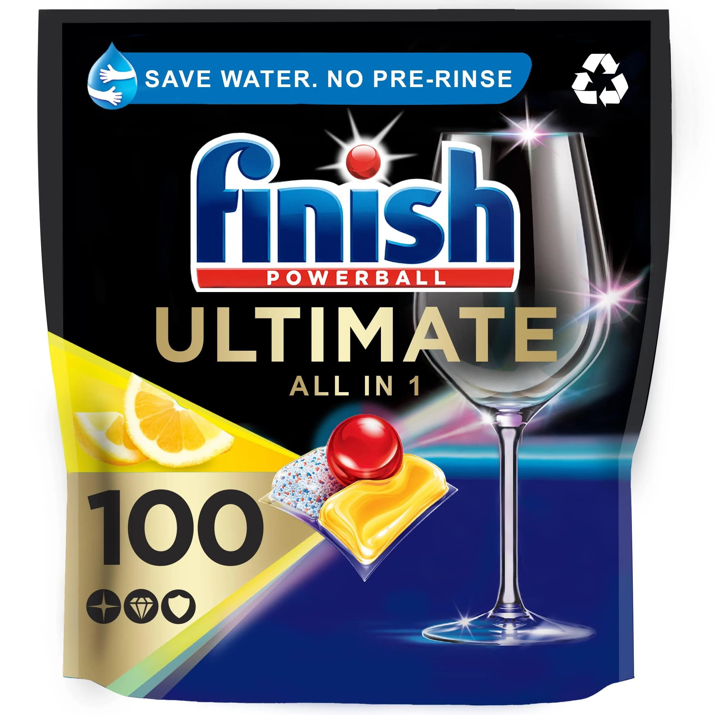 Finish Quantum Ultimate Dishwasher Tablets Lemon Scent 100's 100 Count (Pack of 1)