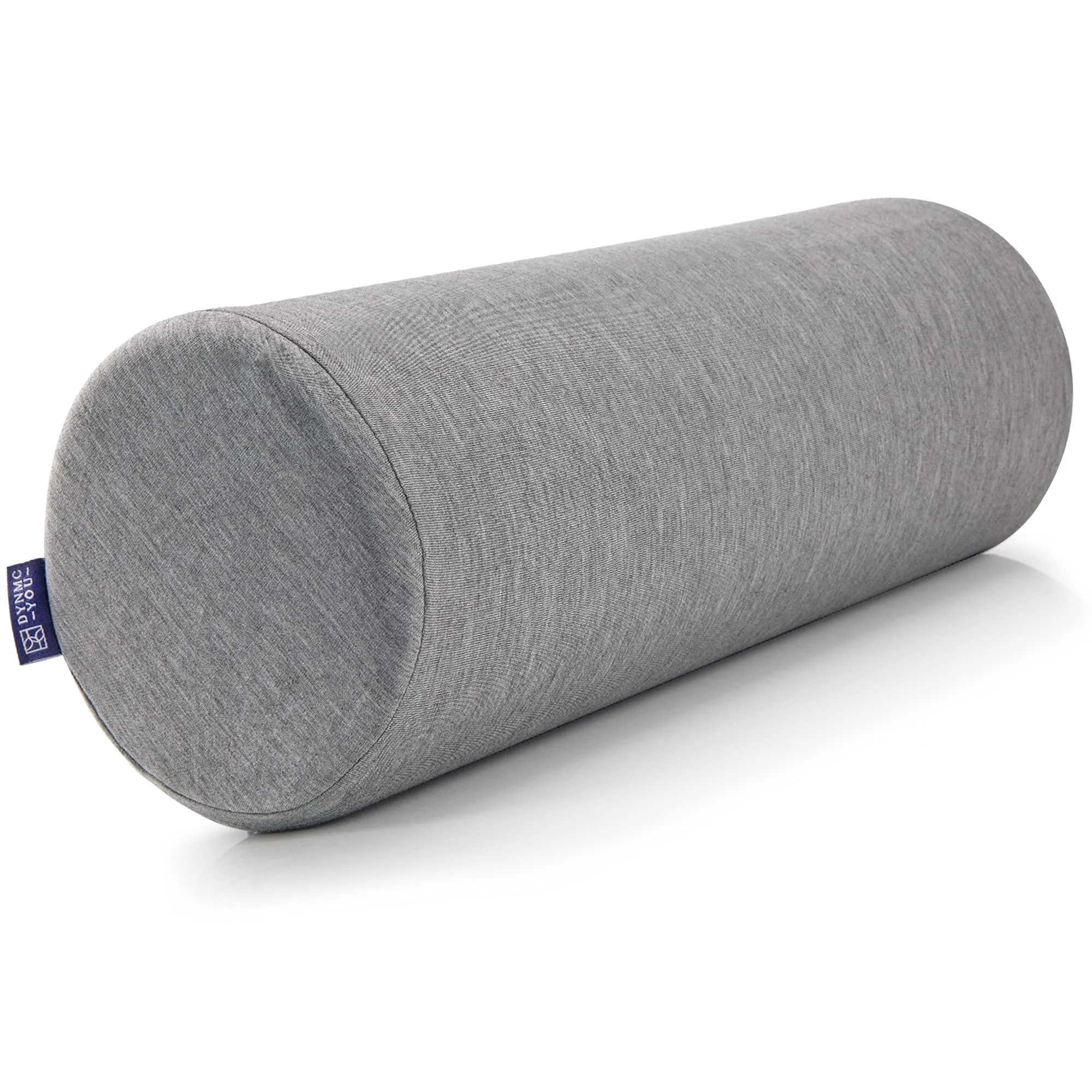 Neck Bolster Pillow Roll with Removable Washable Bamboo Oeko-TEX Cover - Ultra Comfortable with Memory Foam Core, Round Pillow for Lower Back, Knees, & Neck Support Cylinder Pillows, Grey