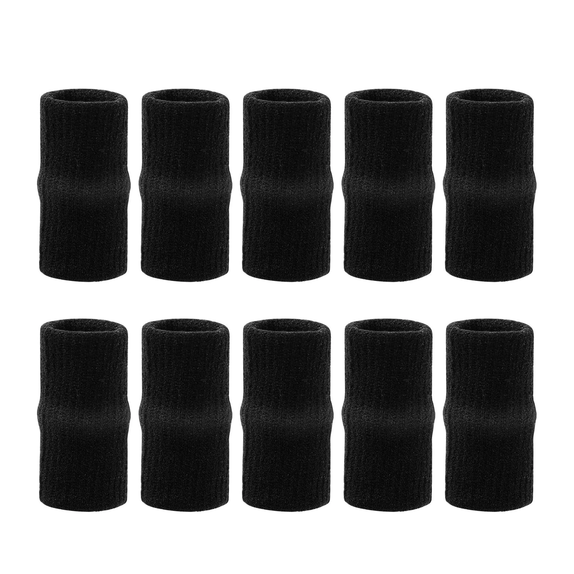uxcell 10PCS Sport Finger Sleeves Protectors Elastic Thumb Brace Compression Covers for Trigger Finger Breathable Finger Splints Support for Relieving Pain 1.8" 1"