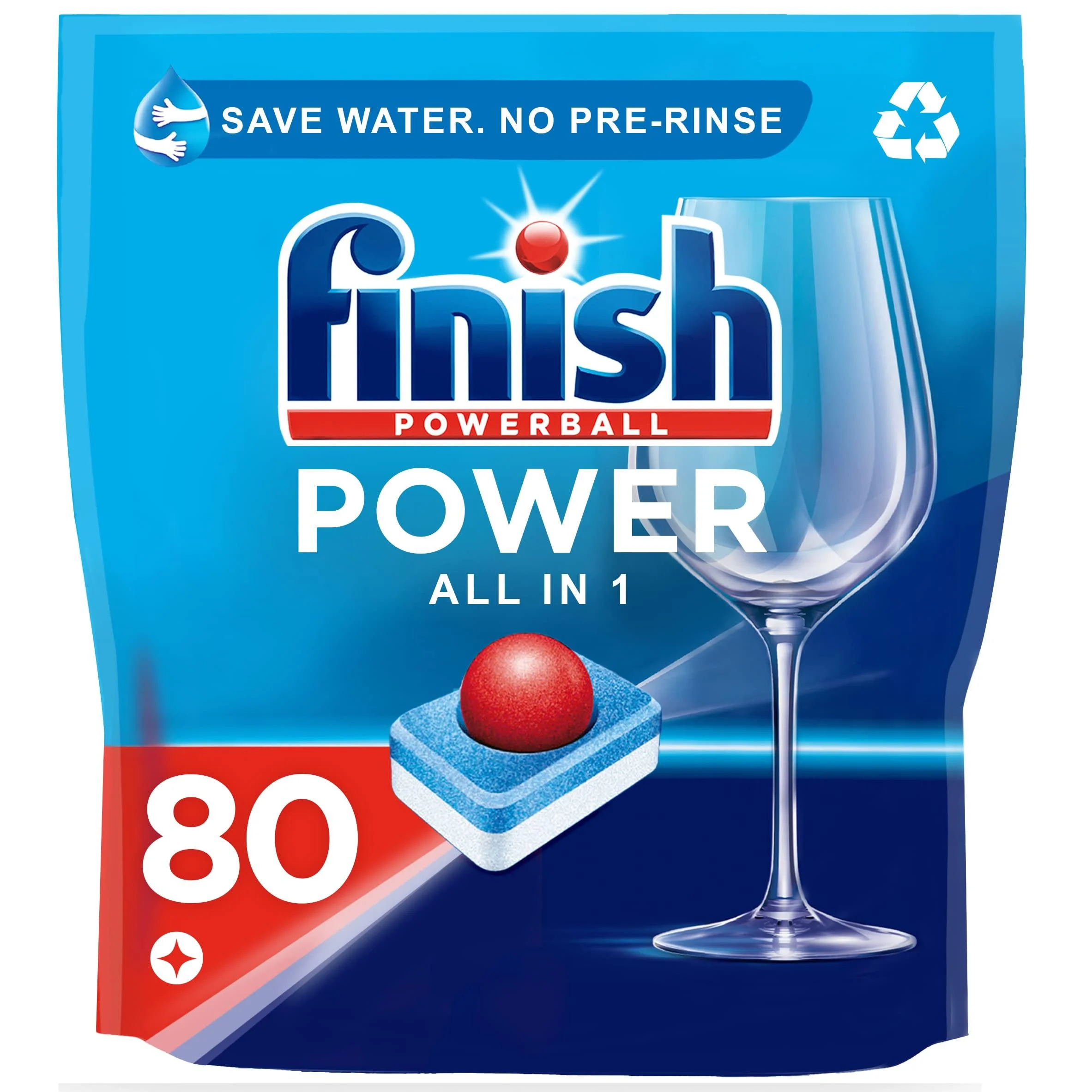 Finish All in 1 Max Dishwasher Tablets Original 80 Tablets 80 Count (Pack of 1)