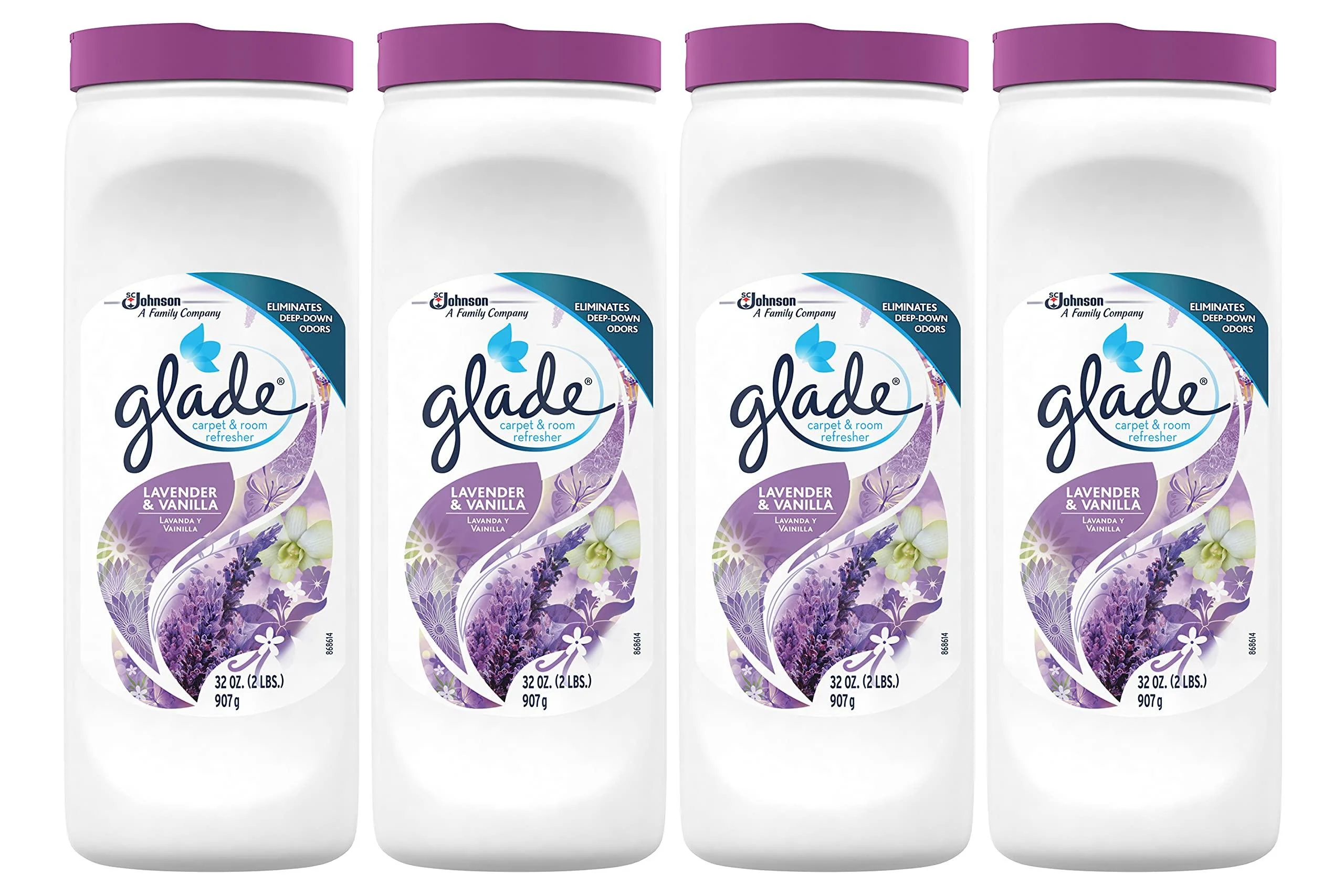 Glade Carpet and Room Powder, Lavender and Vanilla, 32-Ounce, 4-Pack