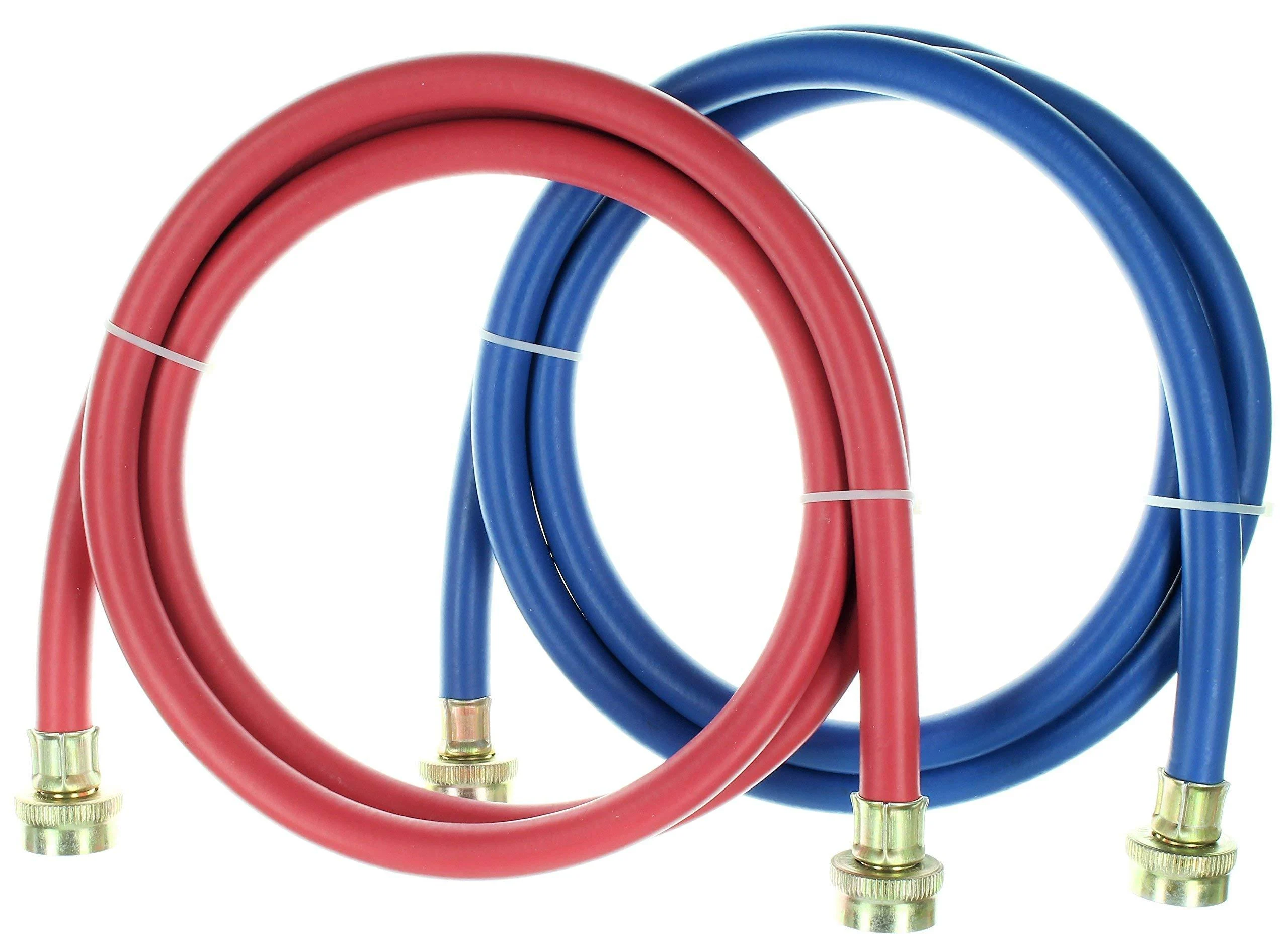 2 Pack Rubber Washing Machine Hoses (4 Foot) Color Coded by Kelaro 4 Foot Color Coded