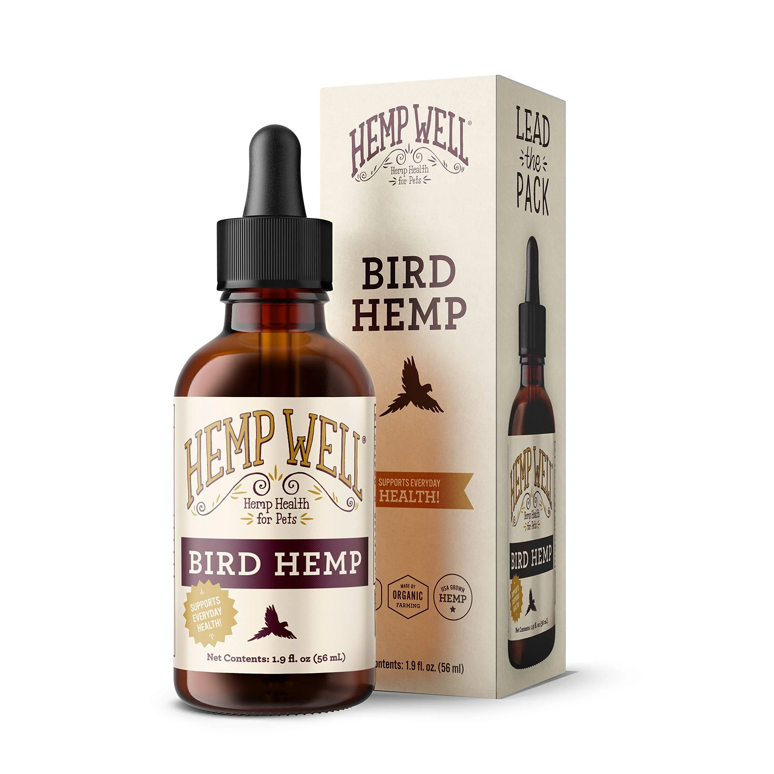 Hemp Well Bird Hemp Oil Reduces Feather Plucking, Suppresses Destructive Behavior and Promotes Relaxation, Immune Support, Organically Sourced 2 Ounces