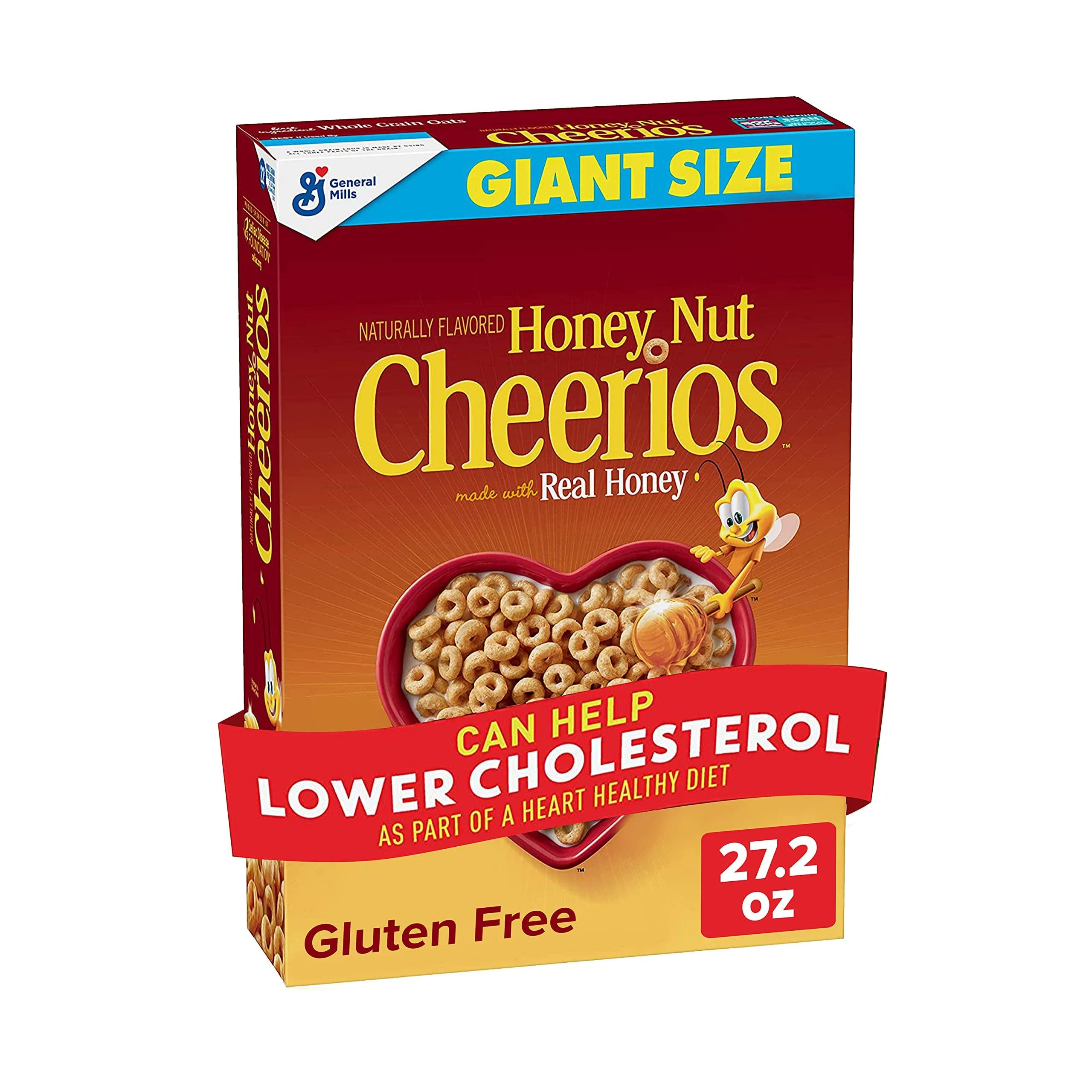 Honey Nut Cheerios Heart Healthy Cereal, Gluten Free Cereal With Whole Grain Oats, 27.2 oz 27.2 Ounce (Pack of 1)