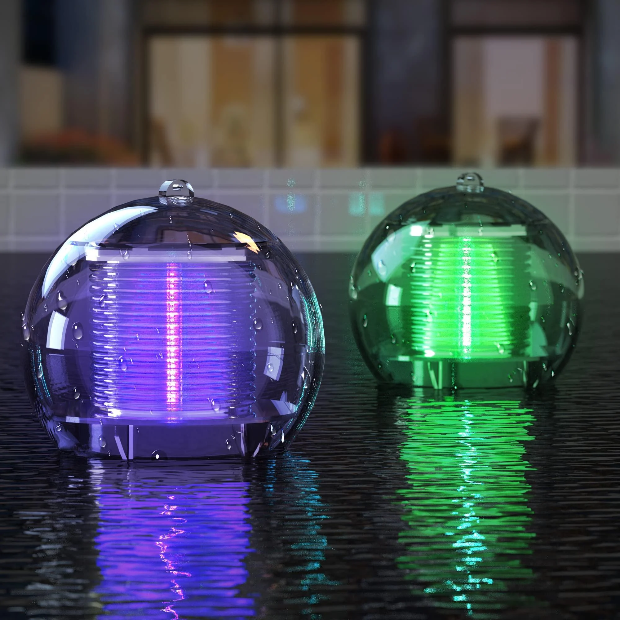 ELETOROT Solar floating pool lighting pool accessories pond lighting solar floating ball pool light water light multiple decoration for pool pond garden flowers (2 pieces) 2 pcs