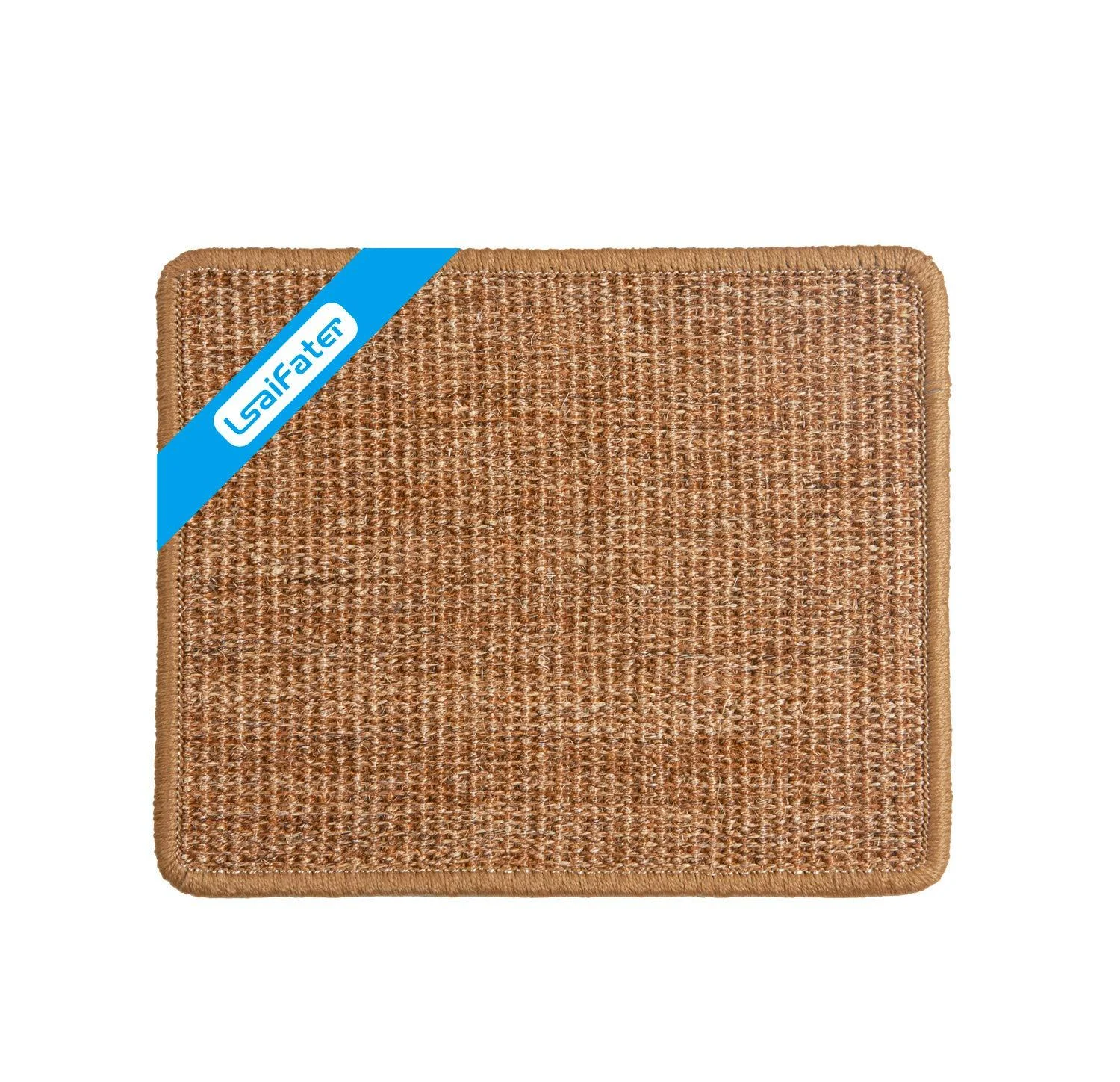 LSAIFATER Cat Scratching Mat, Natural Sisal Mat, Cat Scratch Furniture Protector, Horizontal Cat Floor Scratching Pad Rug, Protect Carpets and Sofas Small Brown