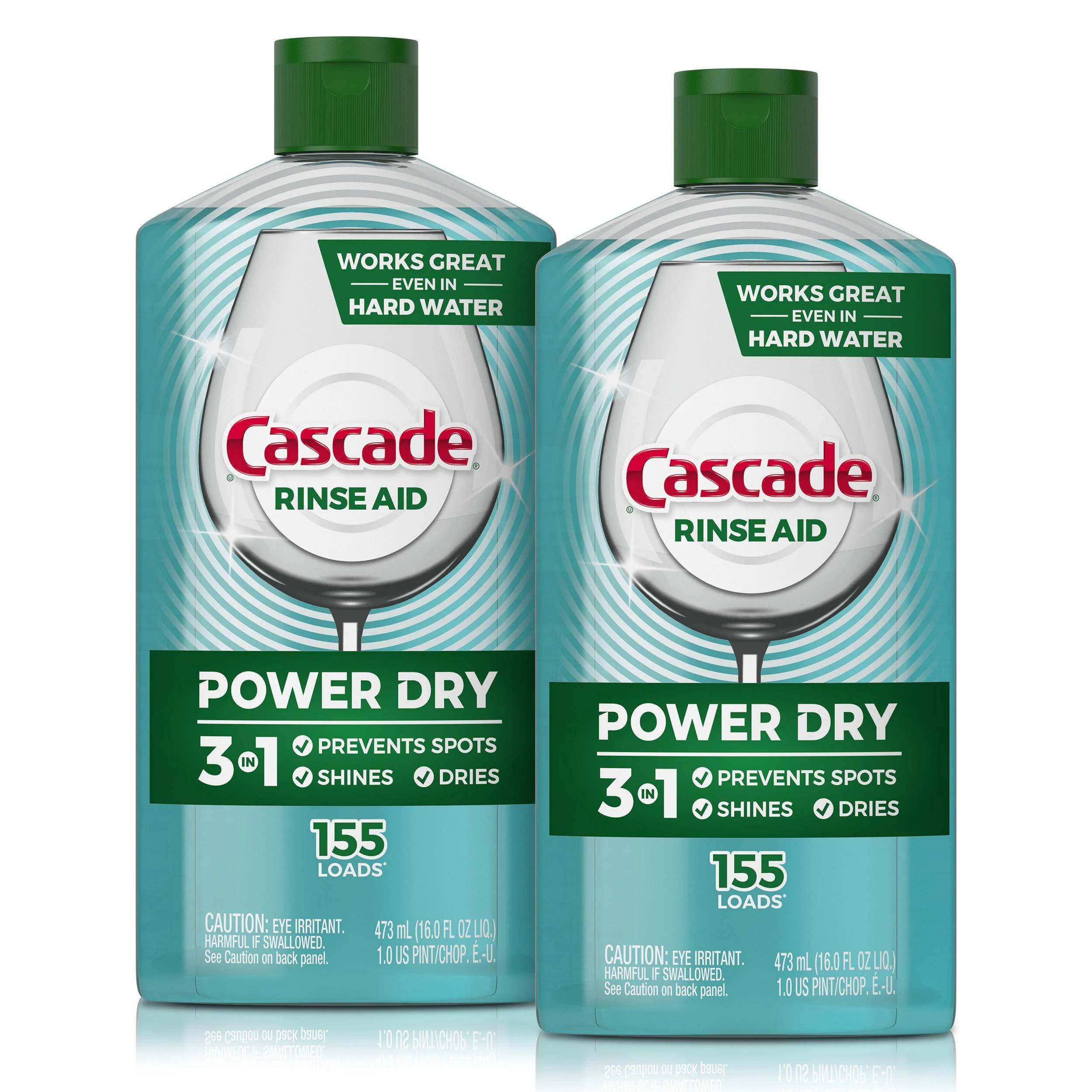 Cascade Power Dry Dishwasher Rinse Aid, 16 Fl Oz (2 Pack) Unscented 16 Fl Oz (Pack of 2)