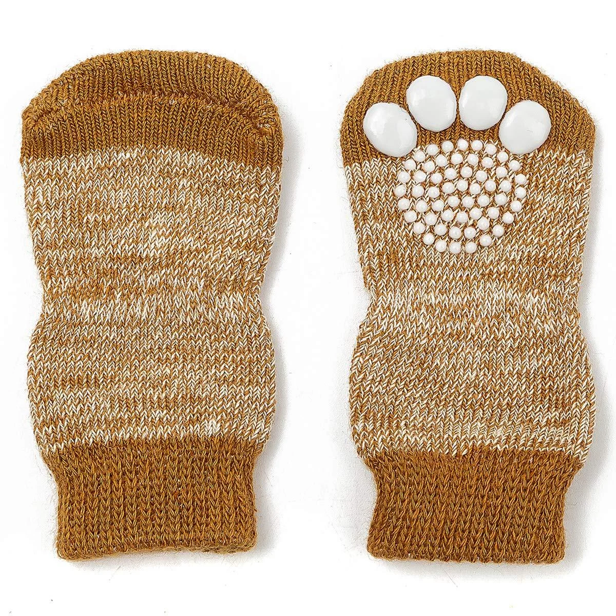 Pet Heroic 8 Sizes Anti-Slip Dog Socks Cat Socks Dog Cat Paw Protector With Rubber Reinforcement Traction Control for Indoor Wear Fit Extra Small to Extra Large Dogs Cats Yellow mode S