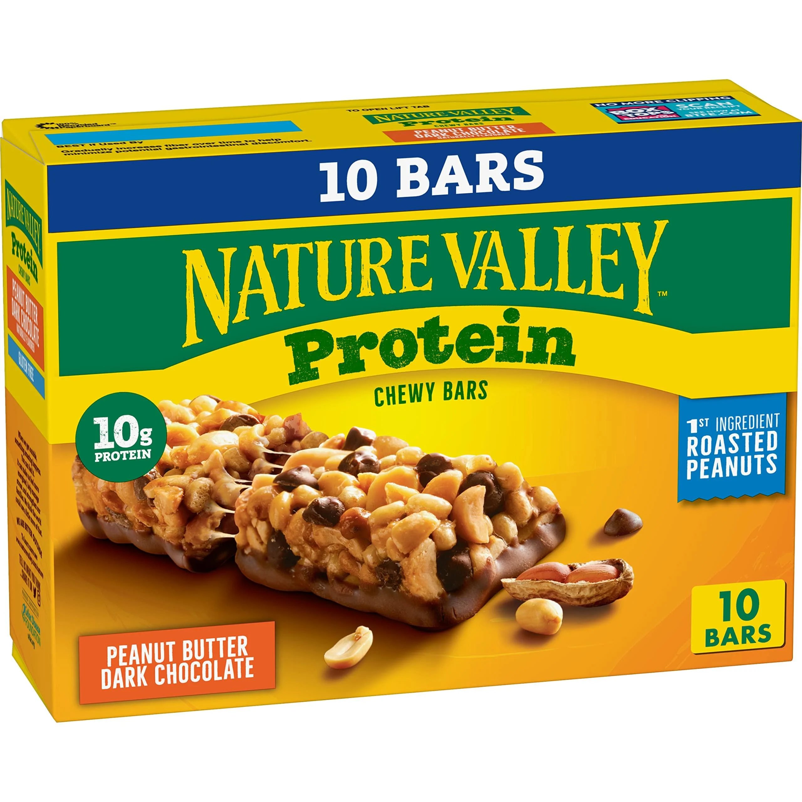Nature Valley Chewy Granola Bars, Protein, Peanut Butter Dark Chocolate, 14.2 oz, 10 ct 10 Count (Pack of 1)