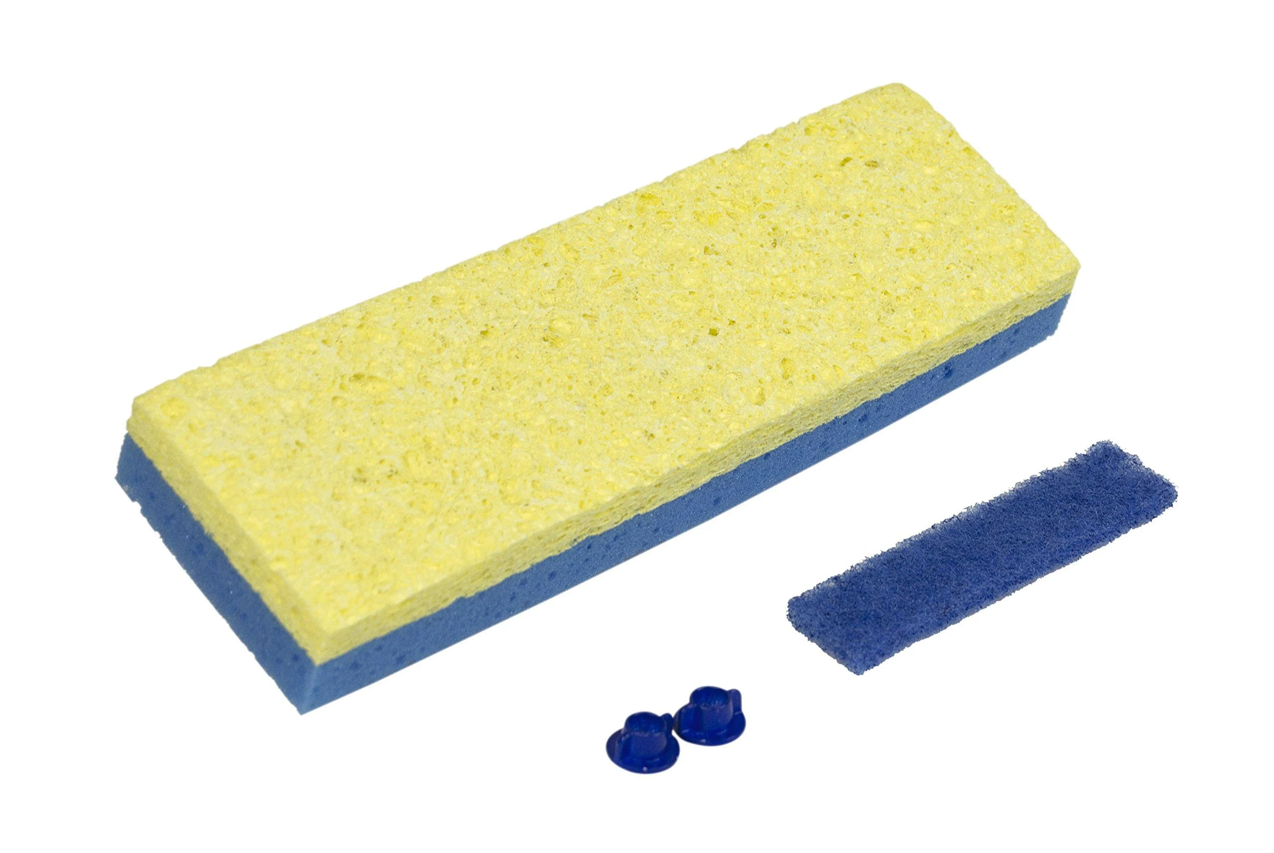 Quickie Sponge Mop Refill, Clean Squeeze, Blue, Dual Technology for Deep Cleaning and Super Asborbency Mopping, Automatic Mop- Blue/Yellow Blue/Yellow Sponge