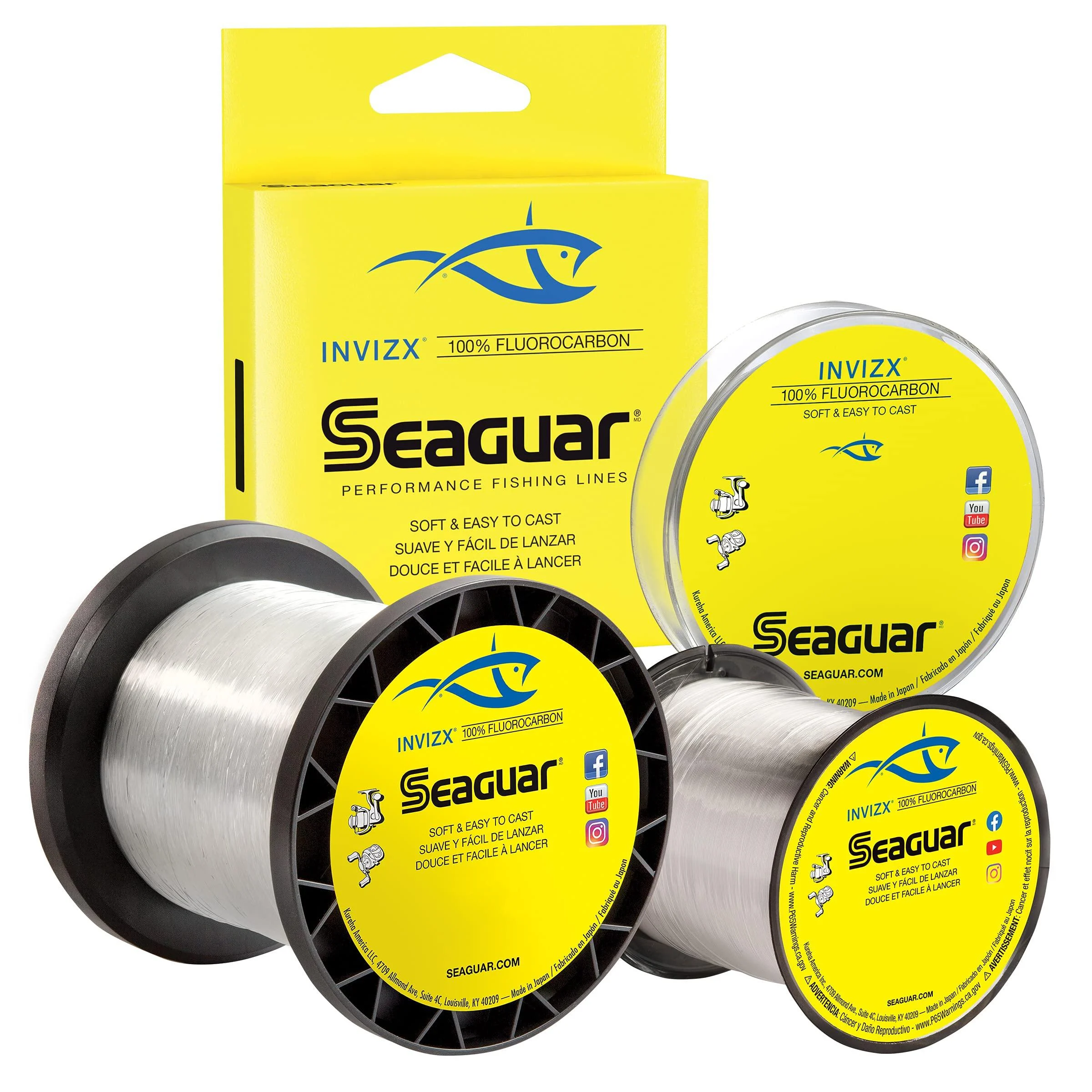 Seaguar InvizX 100% Fluorocarbon 200yd 8lb, Clear, One Size (08VZ200)