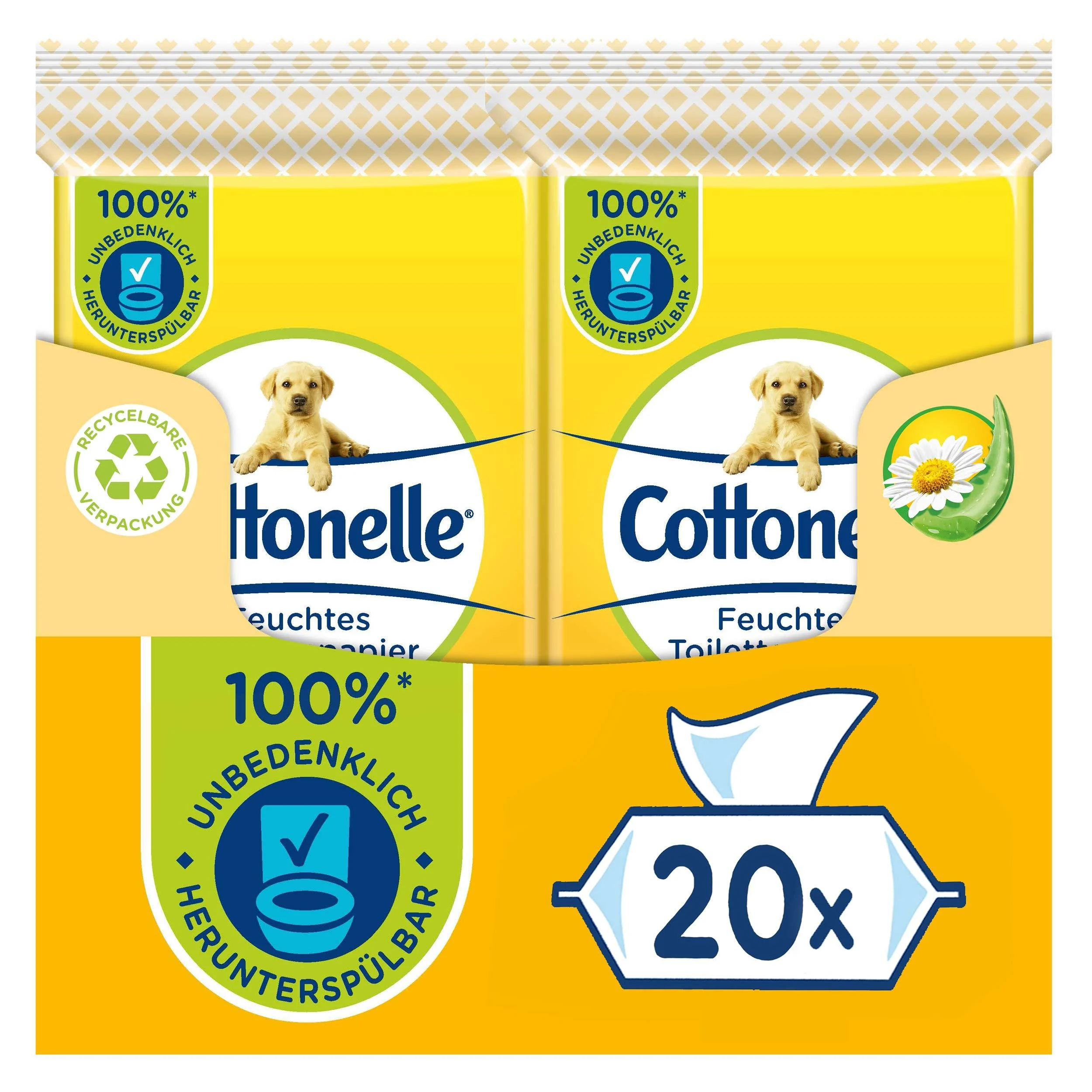 Cottonelle moist toilet paper for on the go of course nourishing - chamomile & aloe vera quick resolving 20 x 12 towels benefit pack biodegradable multicolored 12 pieces (1 Pack)