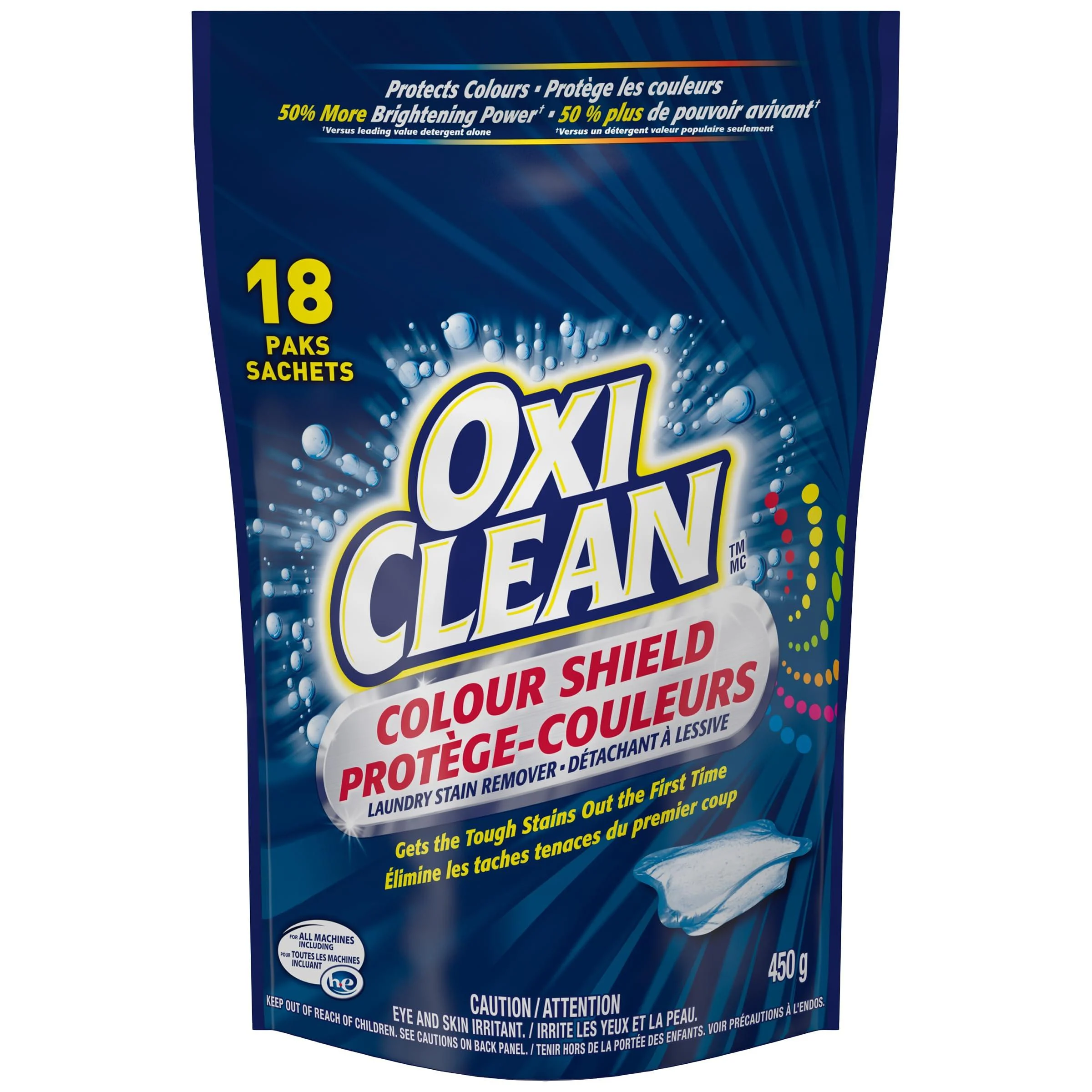 OxiClean Colour Shield Laundry Stain Remover Paks 18 Count 18 count (Pack of 1)