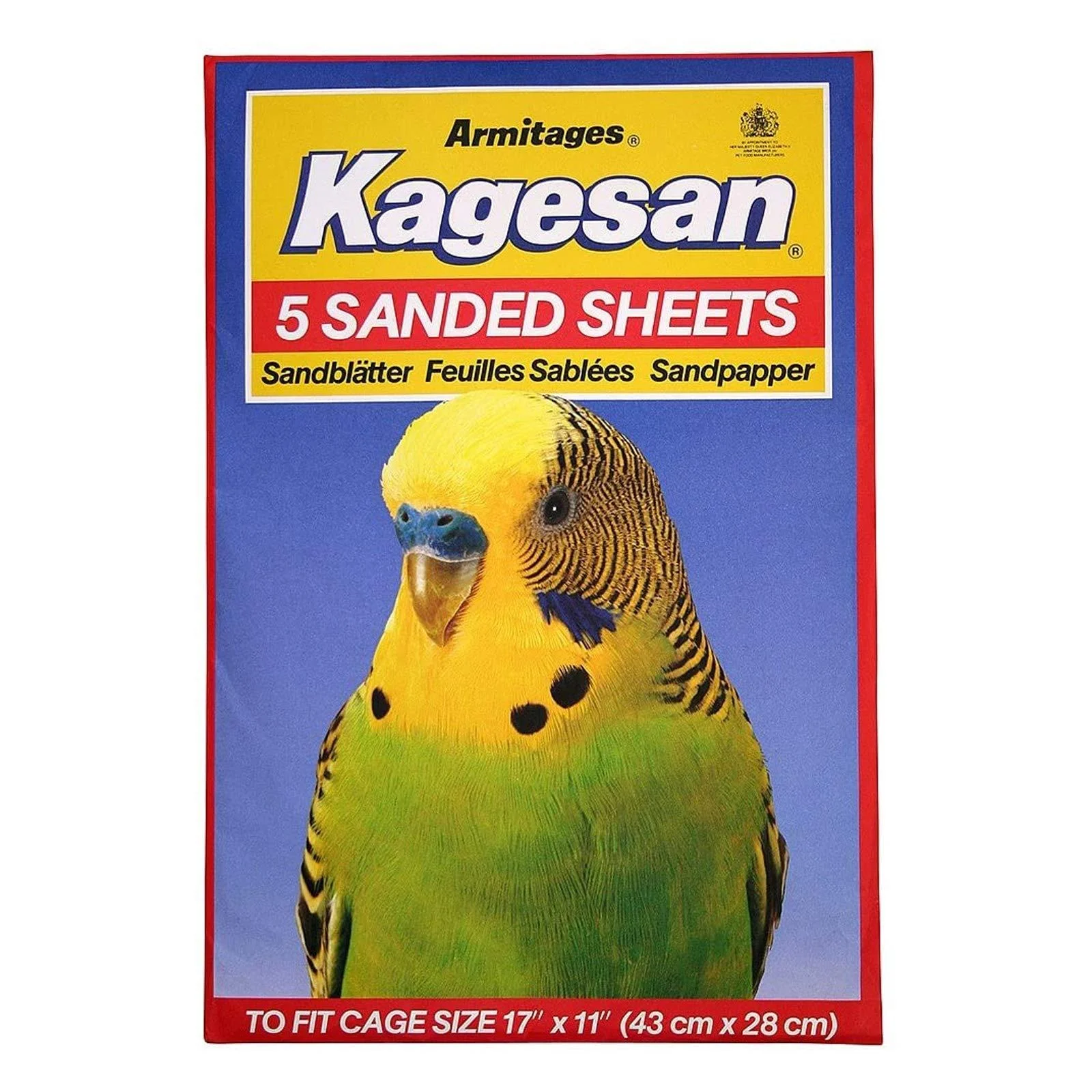 Kagesan RED BIRD CAGE SAND PAPER SHEETS 2X5 PACK 10 SHEETS 17"X11" 43X28