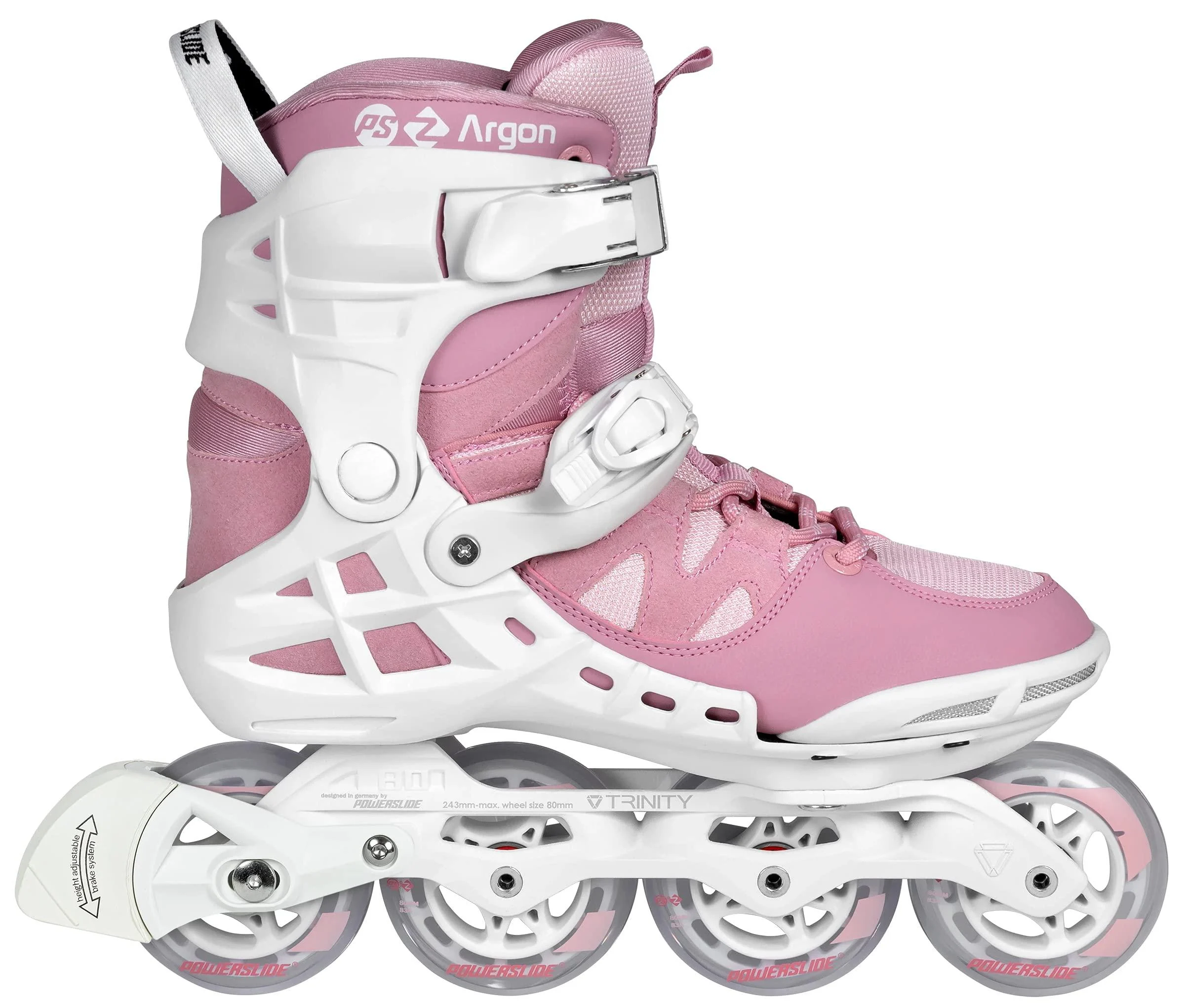 Powerslide PS Phuzion Argon 80 Skates Rose Womens 7.0 (38)