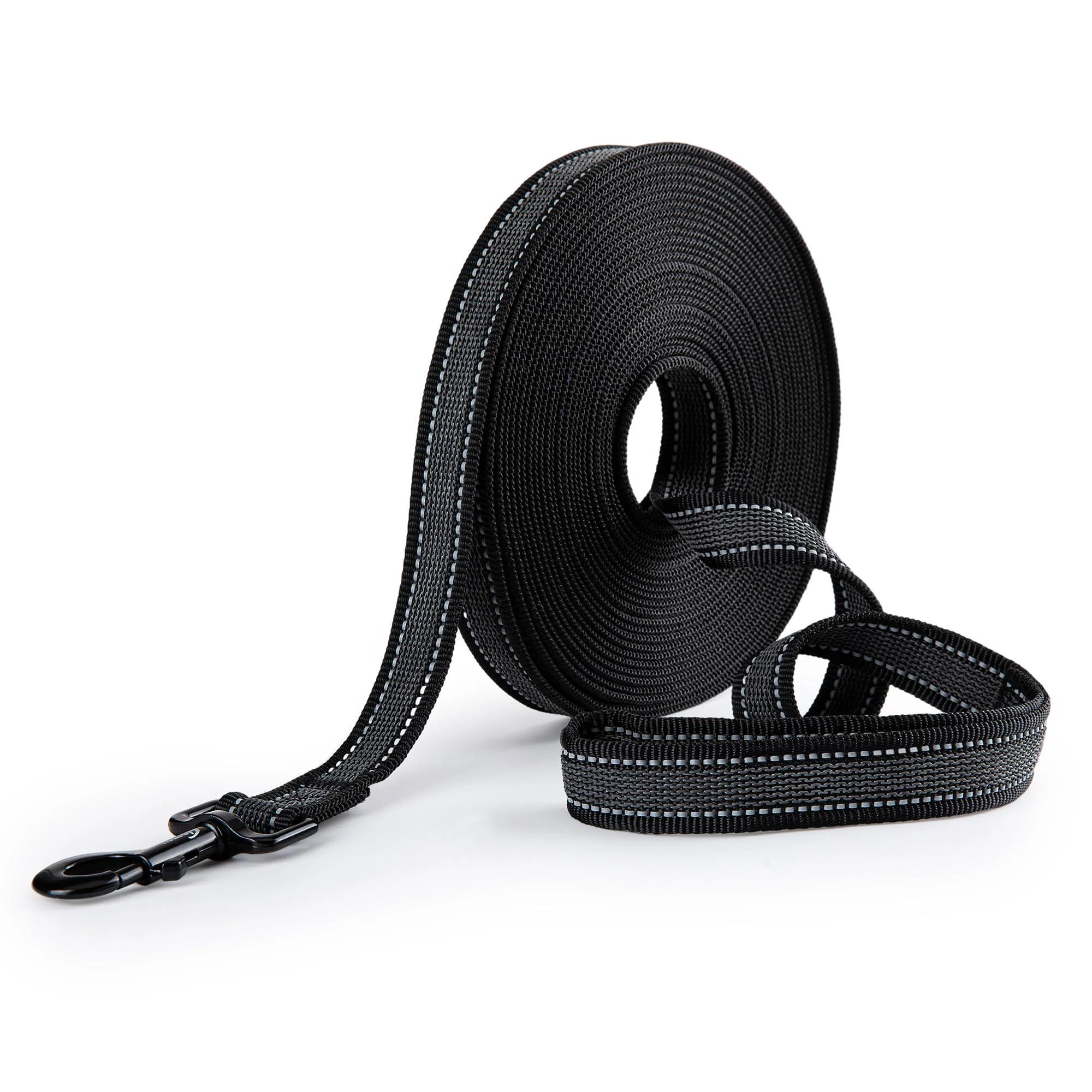 Toozey Dog Training Lead 5m | 10m | 15m | 20m Adjustable Long Line Leash with Padded Handle and Storage Bag Non-Slip and Robust Recall Lead for Tracking Camping Play and Backyard - 10m Black 10m