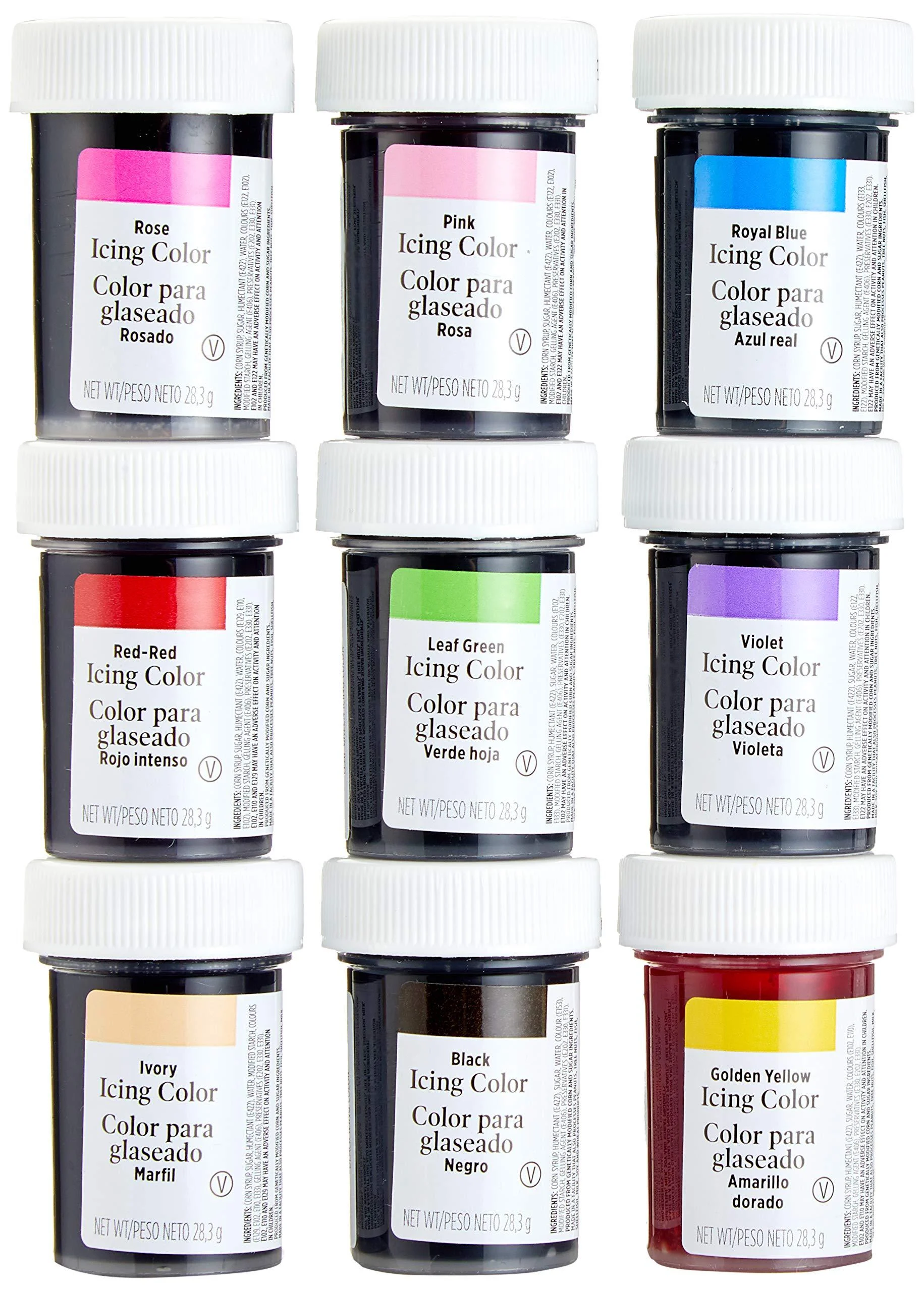 bakeryteam Wilton food colors set of 8 plus rose 1 pack (1 x 252 g) - Kinpur