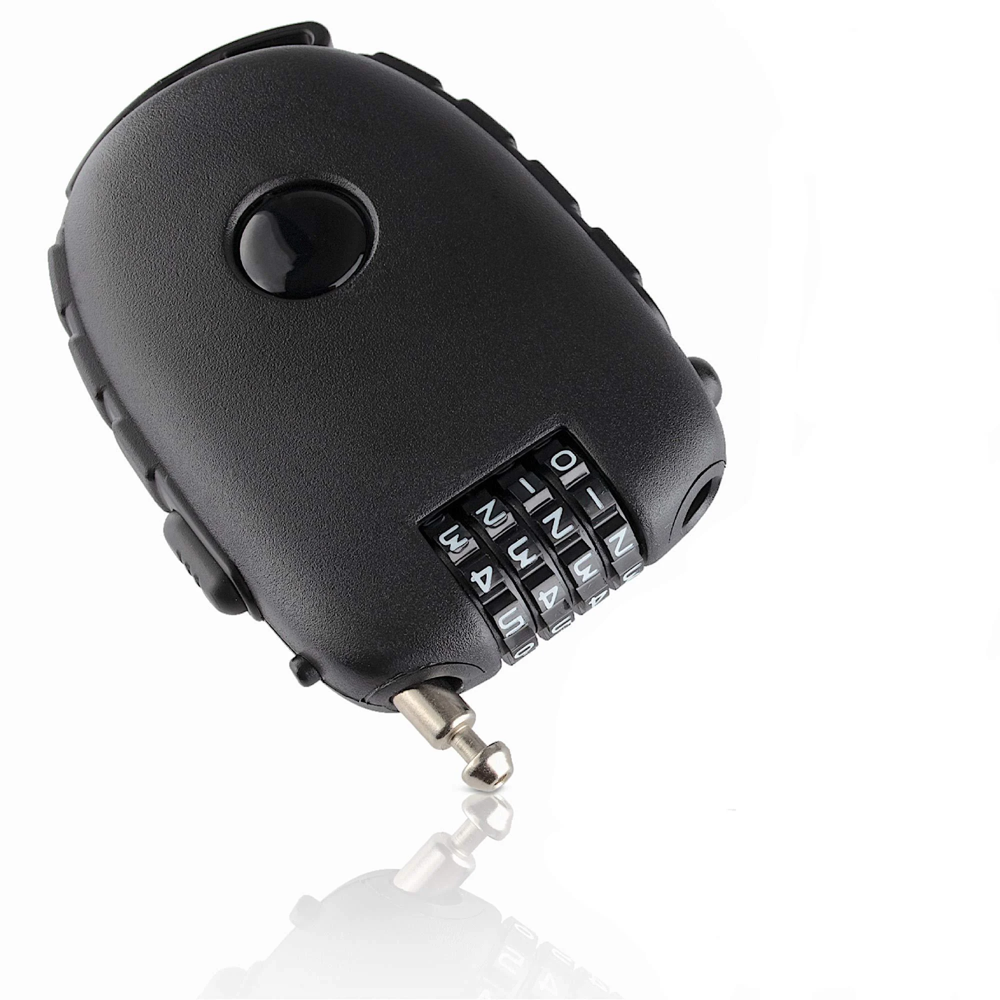 Safelocks compact cable lock number lock with wire rope (90cm) lock with a 4 -digit number code - ideal as a scooter lock bike lock black