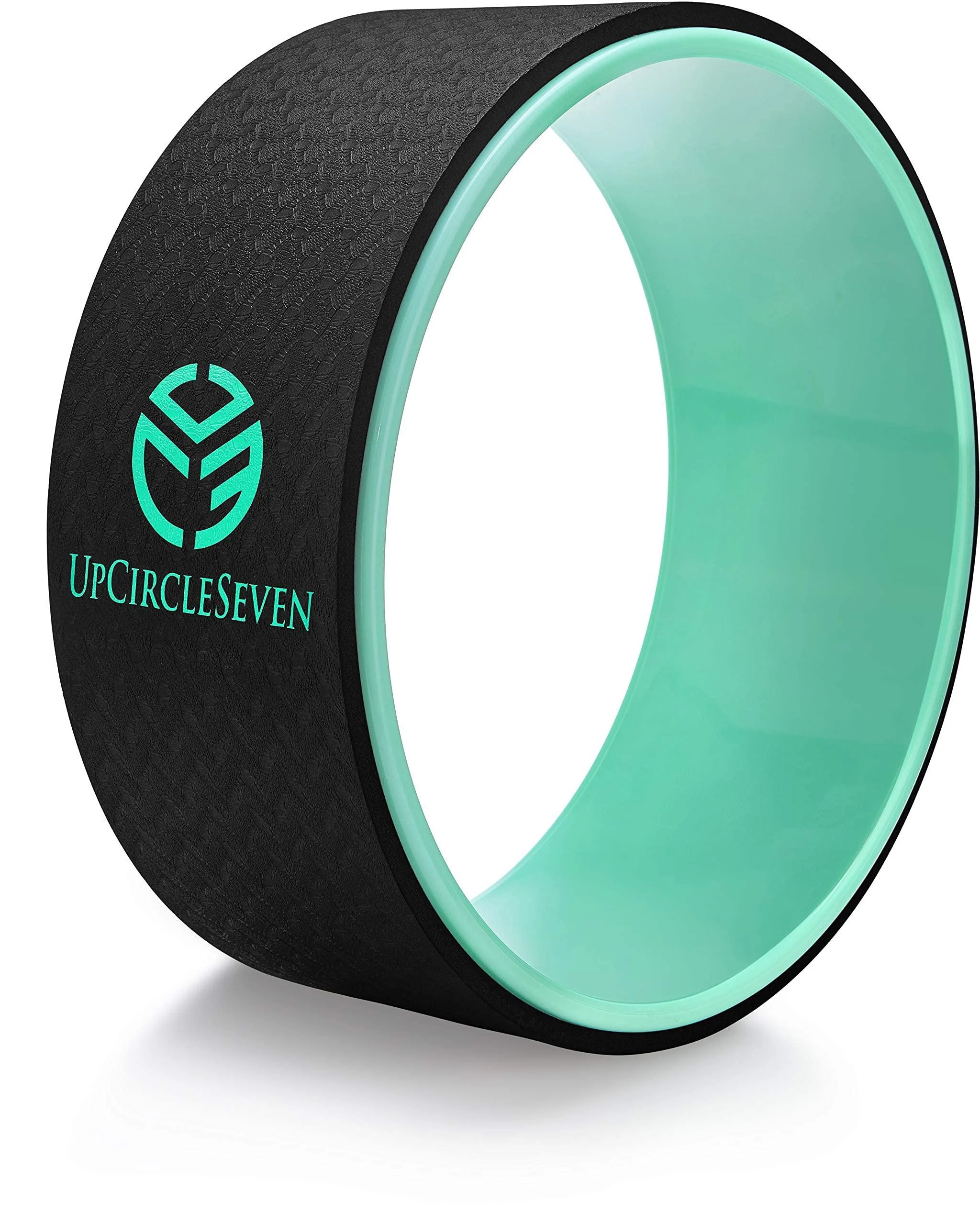 UpCircleSeven Yoga Wheel for Back Pain - Deep Tissue Massage - Yoga Back Roller Wheel for Back Pain Relief Stretching Myofascial Release Mobility Cyan 12"