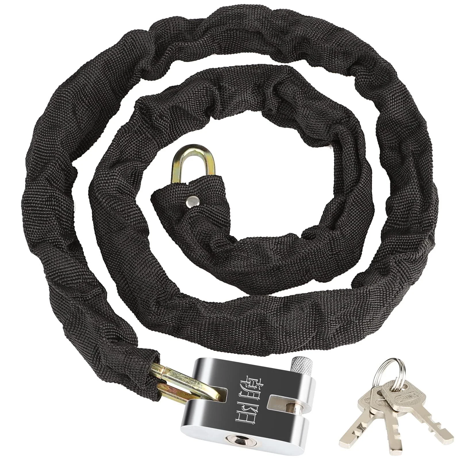 Diyife bike chain lock 3 keys thickened steel chain high -security anti -theft bicycle lock weatherproof chain lock for bicycle motorcycle scooter gate fence - 1.2m 120cm with 3 keys