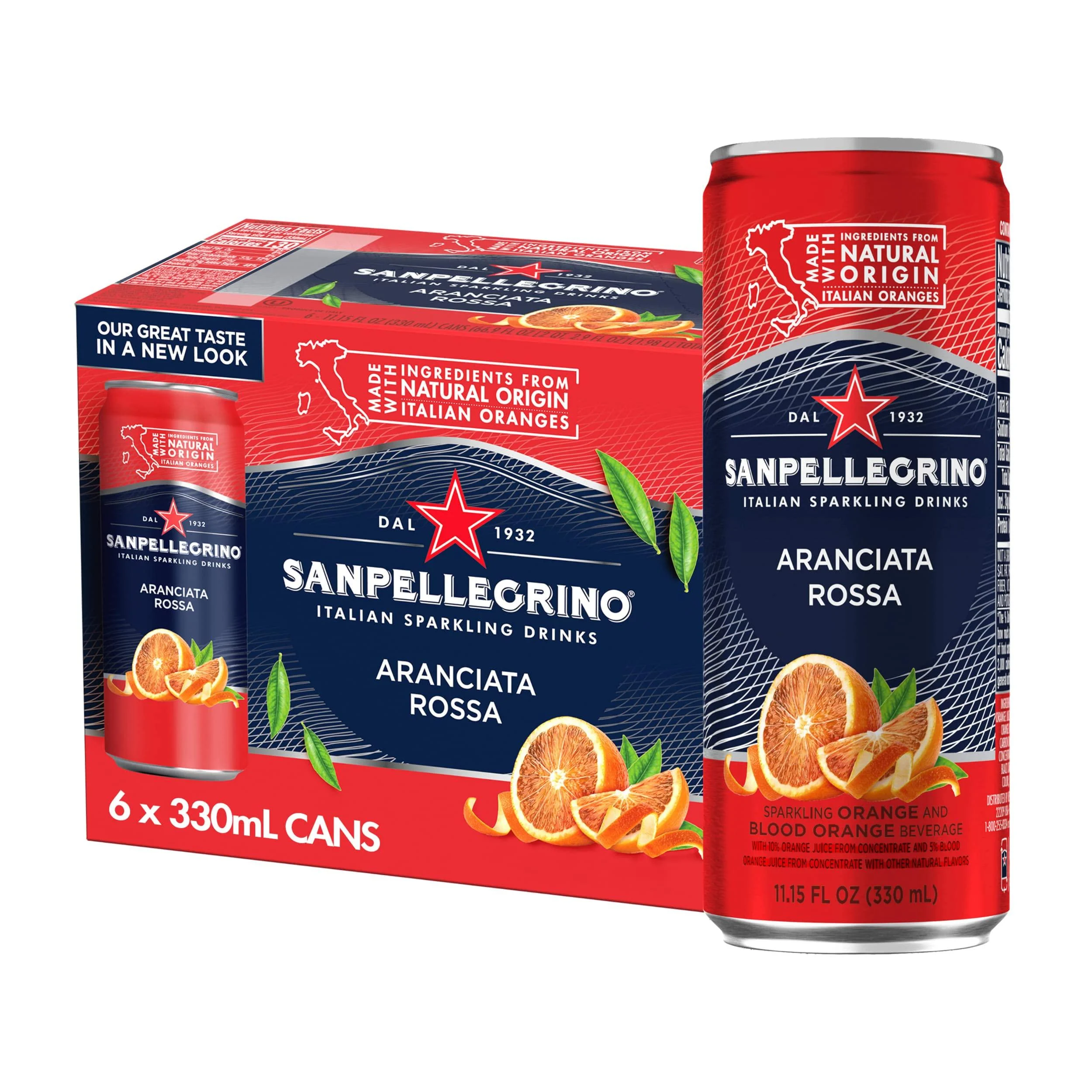 Sanpellegrino Blood Orange Sparkling Fruit Beverage Cans, 11.15 Fl Oz (pack of 6) - San Pellegrino