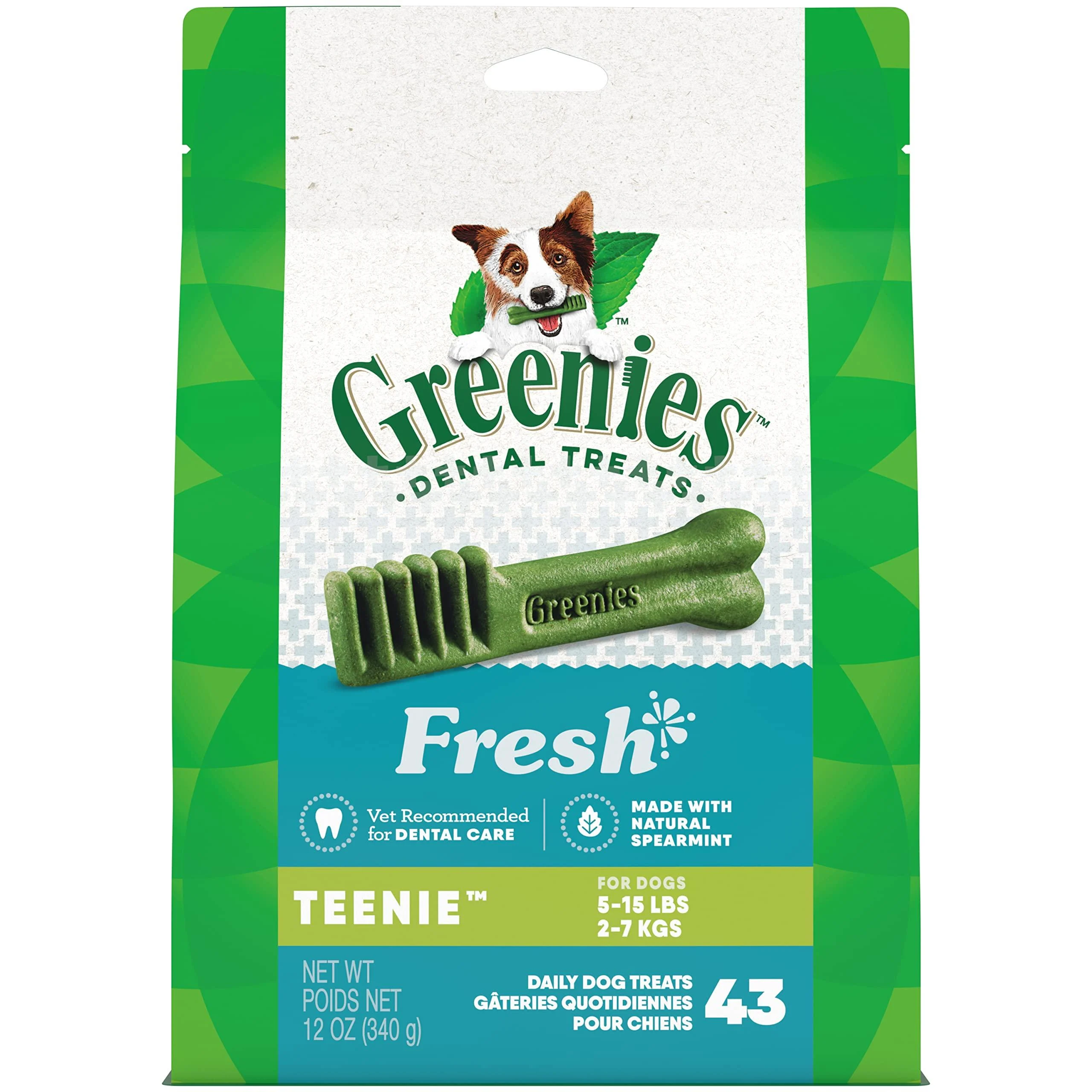 GREENIES Fresh Natural Dental Dog Treats, 12 oz. Pack 43 Count (Pack of 1)