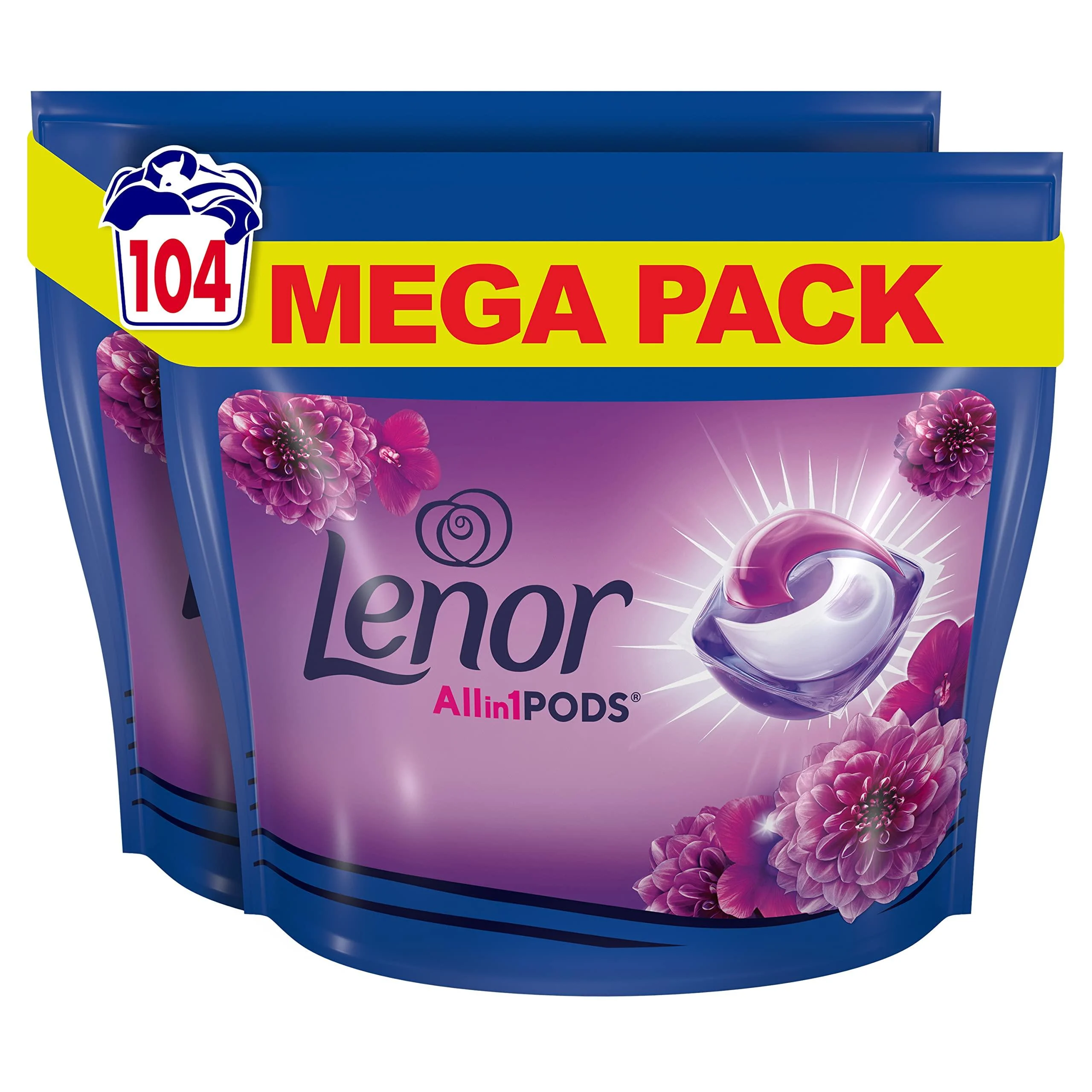 Lenor Color Detergent Pods All-in-1 104 wash loads Amethyst Flower Dream with Ultra Cleaning Power 104 pieces (1 pack)