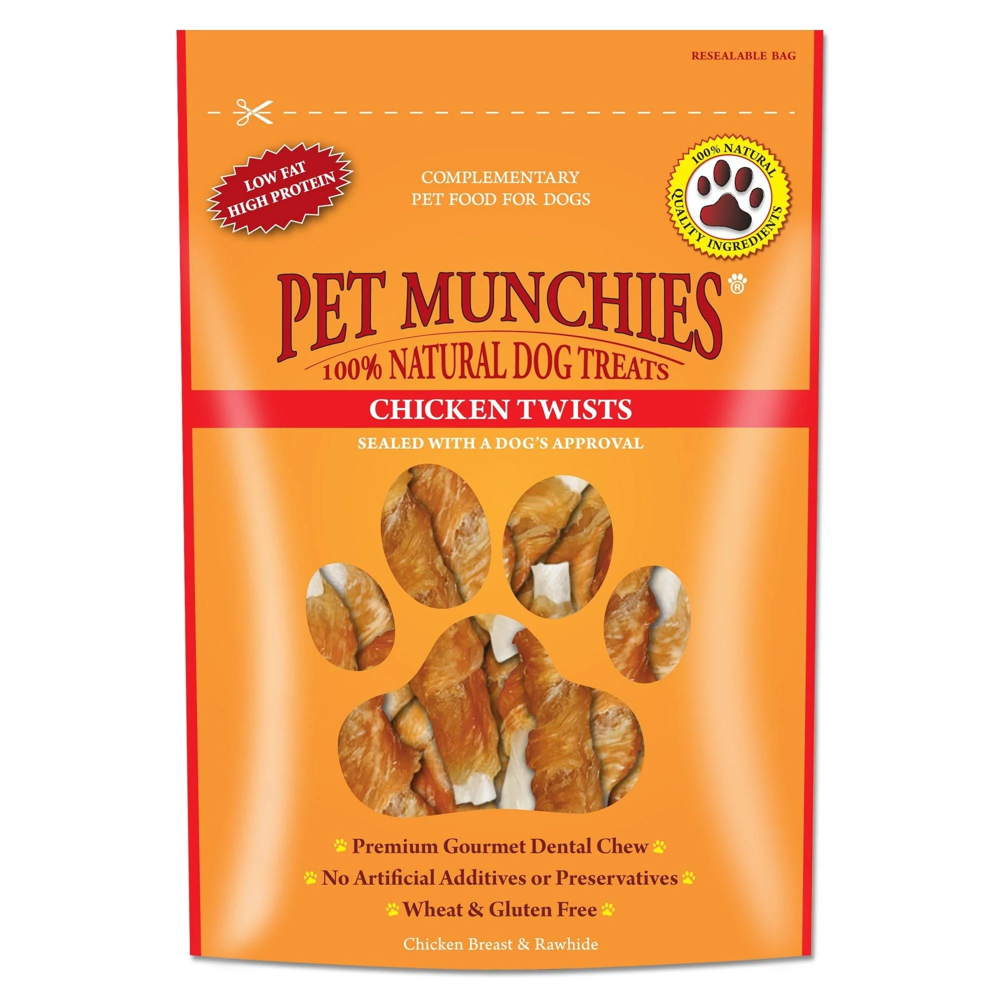 Pet Munchies Chicken Twists Dog Treats Premium Grain Free Dental Sticks with Natural Real Meat Low in Fat and High in Protein 80g (Pack of 8) Chicken 1 count (Pack of 8)