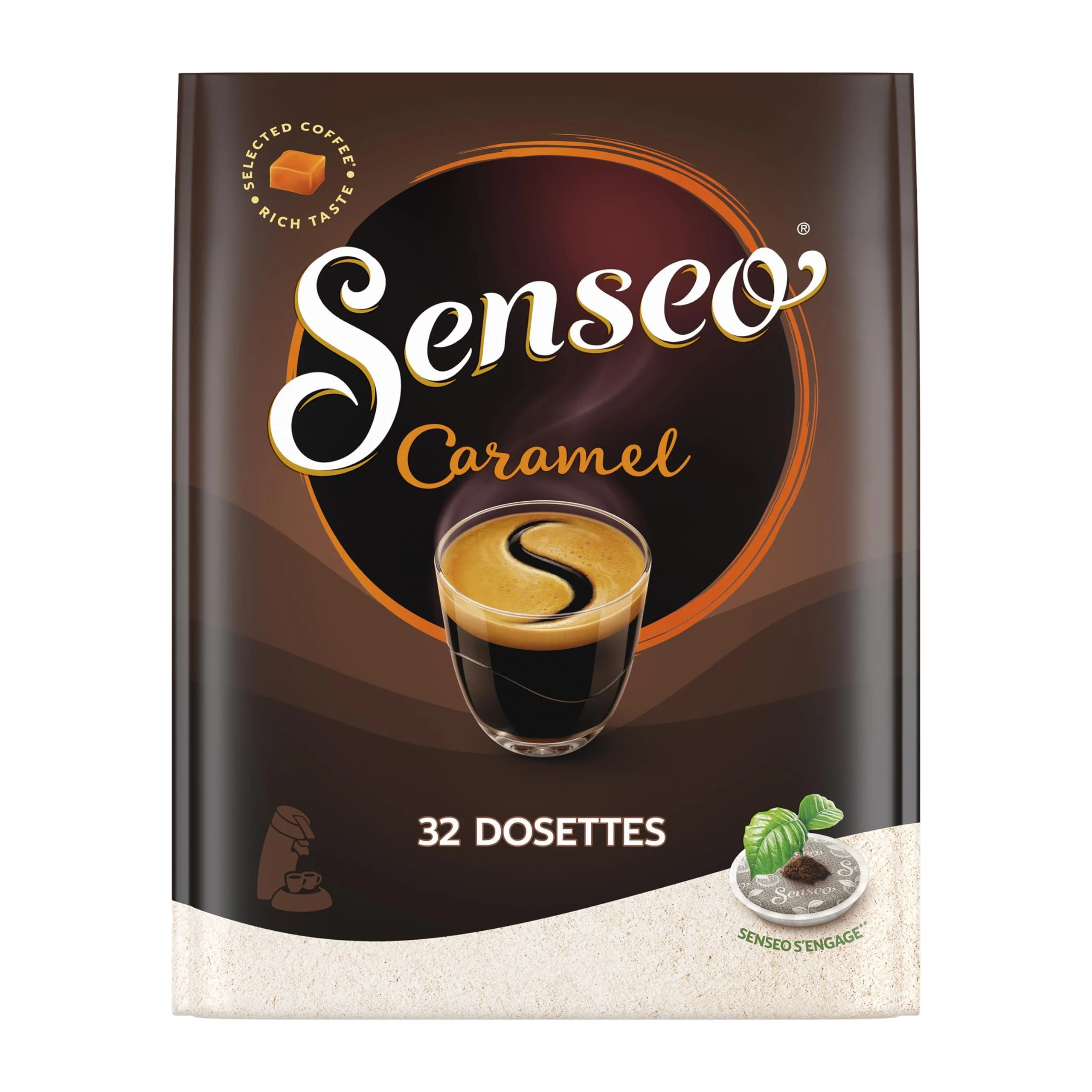 Senseo Caf Caramel 32 Dosettes Caramel 32 unit (Lot de 1)