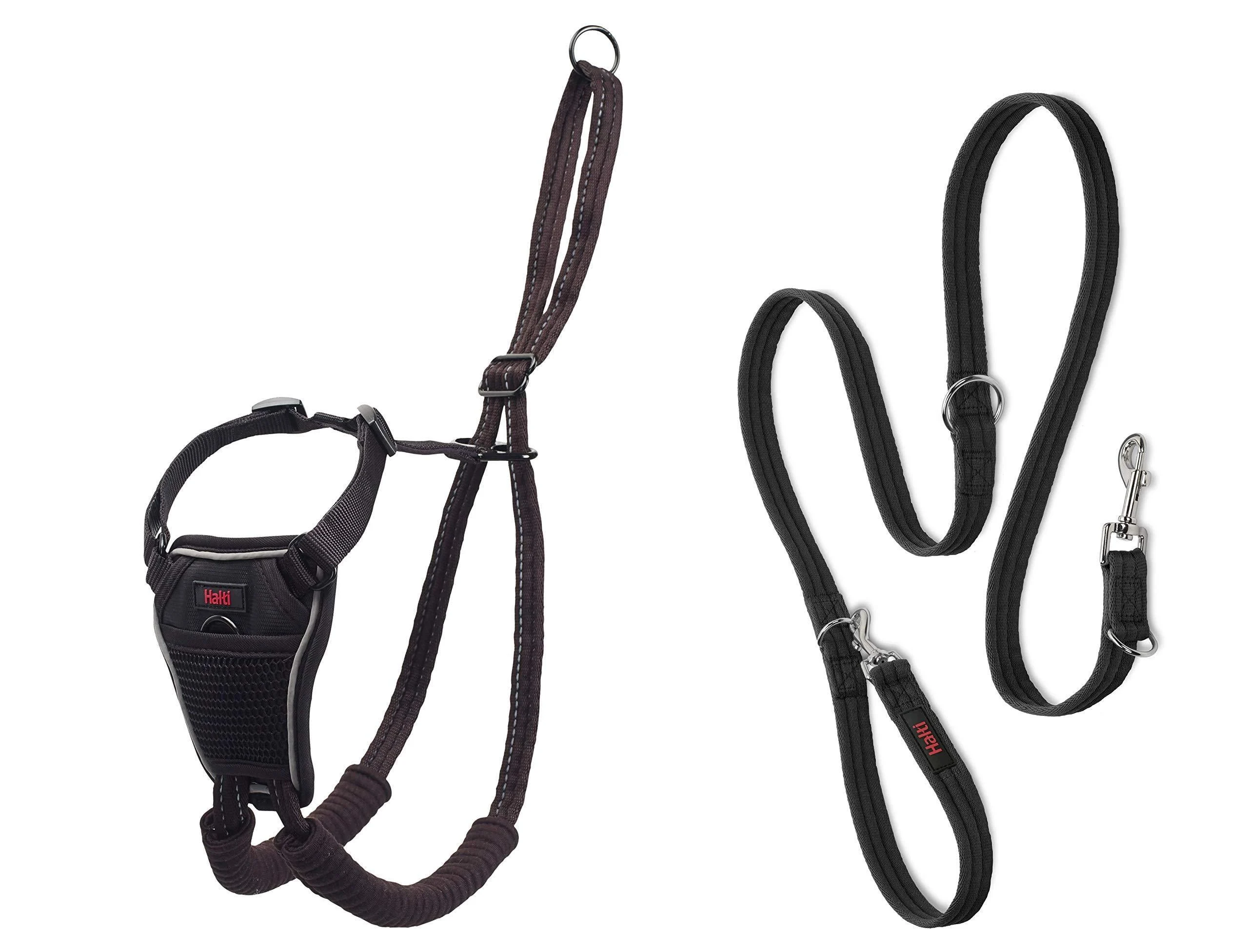 Halti No Pull Harness and Training Lead Combination Pack Stop Dog Pulling on Walks Includes Large No Pull Harness and Double Ended Lead Black (14329W) Black Large Harness - Company of Animals