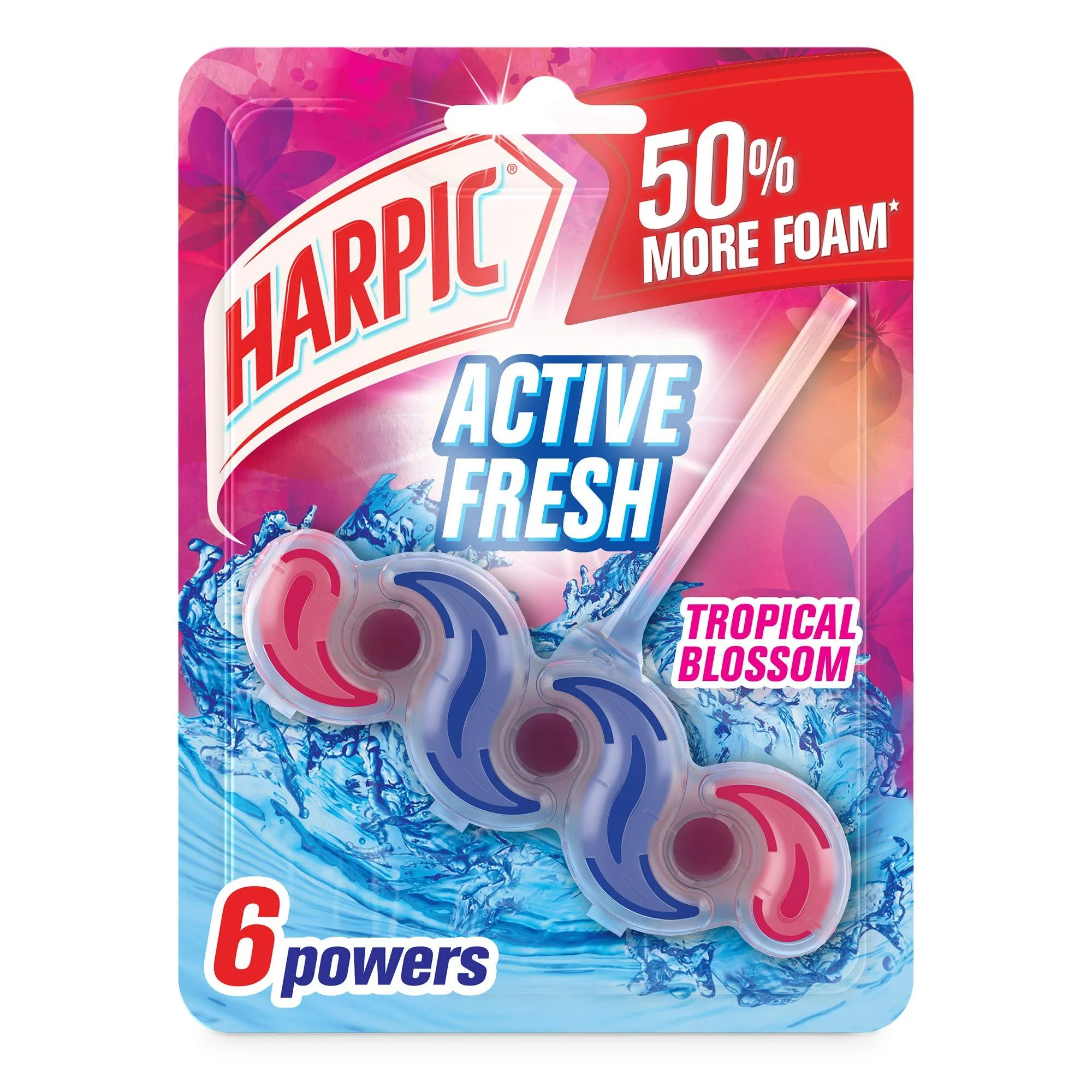Harpic Toilet Rim Block Fresh Power 6 - Tropical Blossom