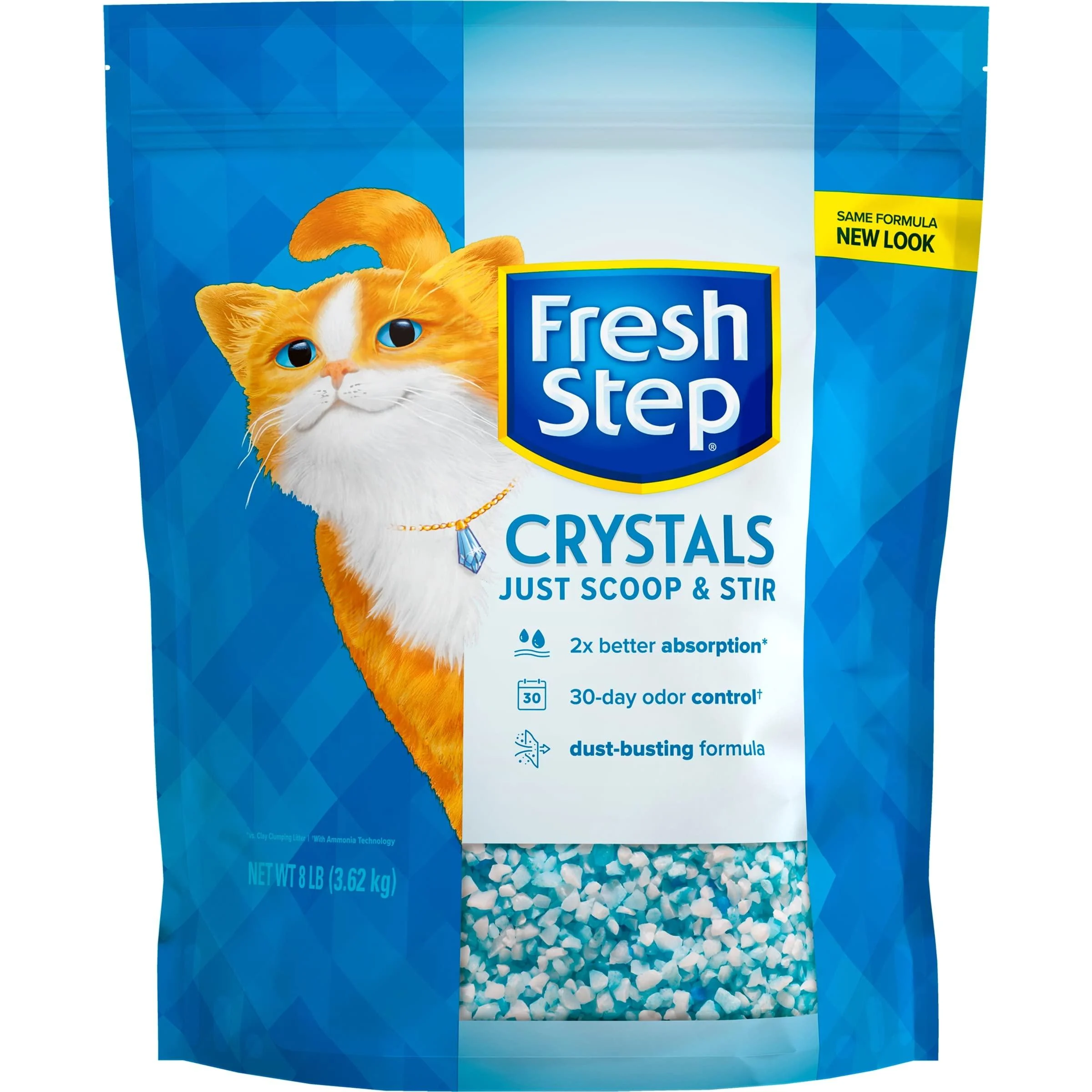 Fresh Step Crystals, Premium Cat Litter, Scented, 8 lbs (Pack of 2)