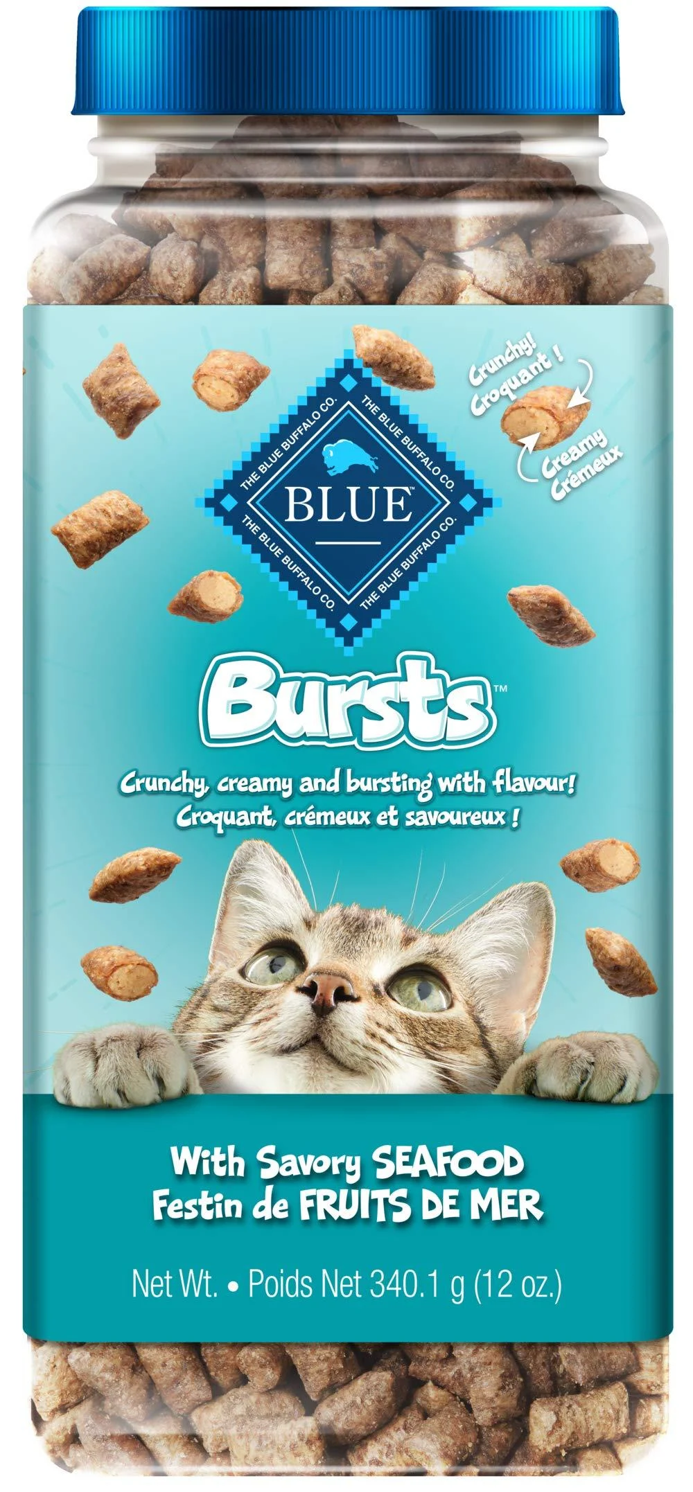 Blue Buffalo Bursts with Savory Seafood Cat Treats 340g tub Seafood 340g