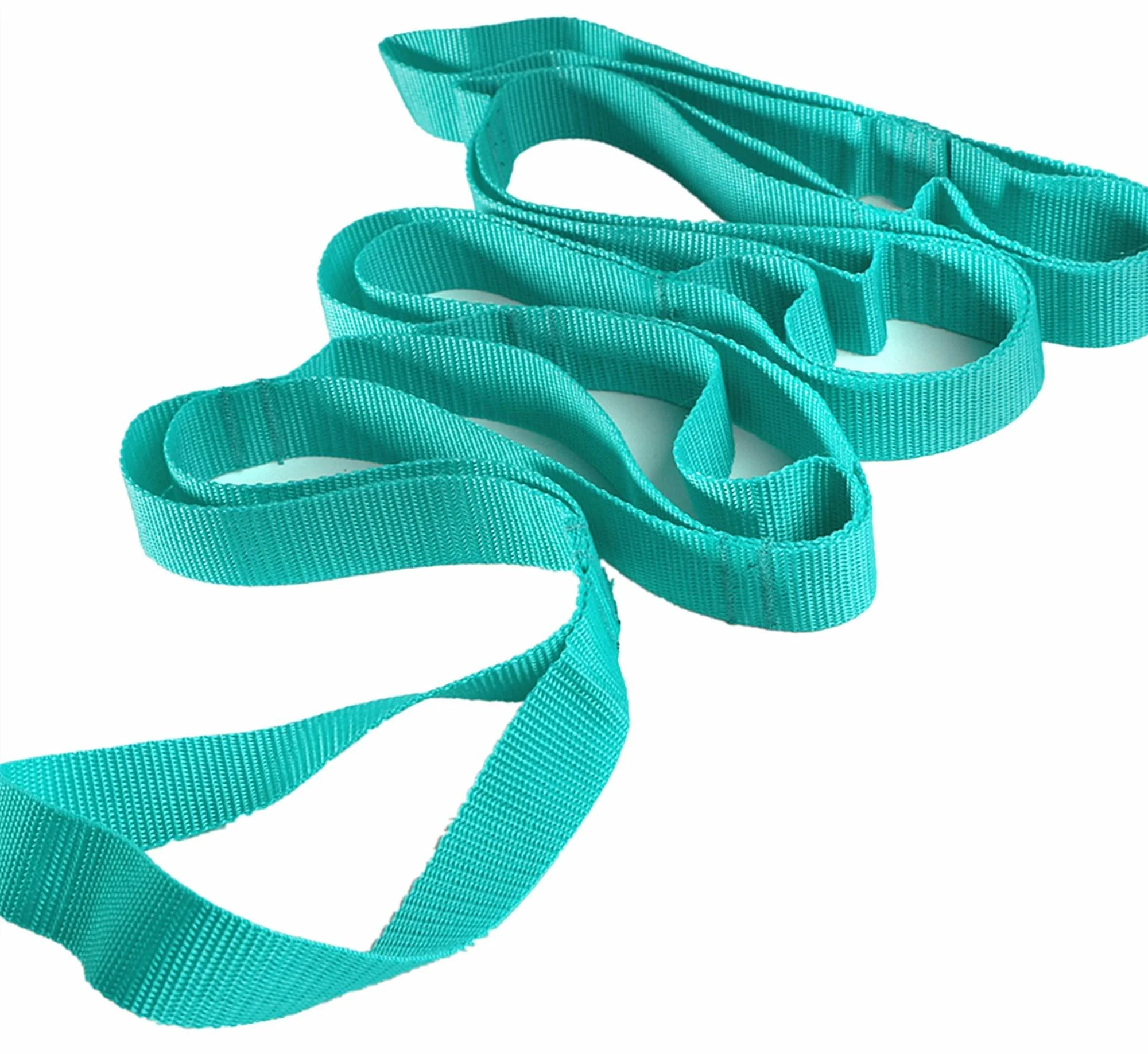 Scotamalone Yoga Strap Stretching Strap with Exercise Book Physical Therapy Equipment Stretch Band Rehab Multi-Loop Strap Nonelastic Exercise Strap for Pilates, Dance and Gymnastics light green
