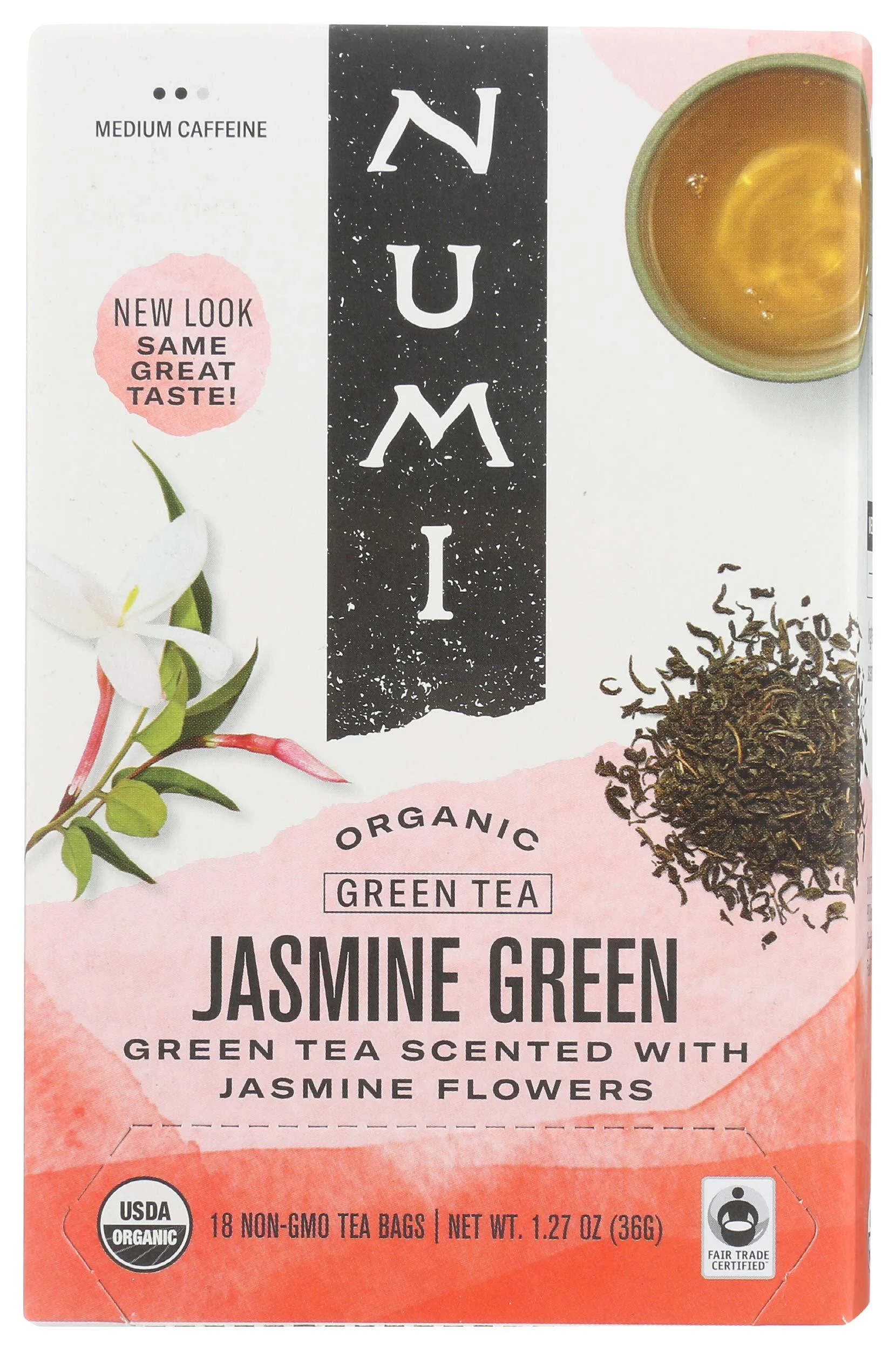 Numi Organic Tea Jasmine Green, 18 ct Jasmine 18 Count (Pack of 1)