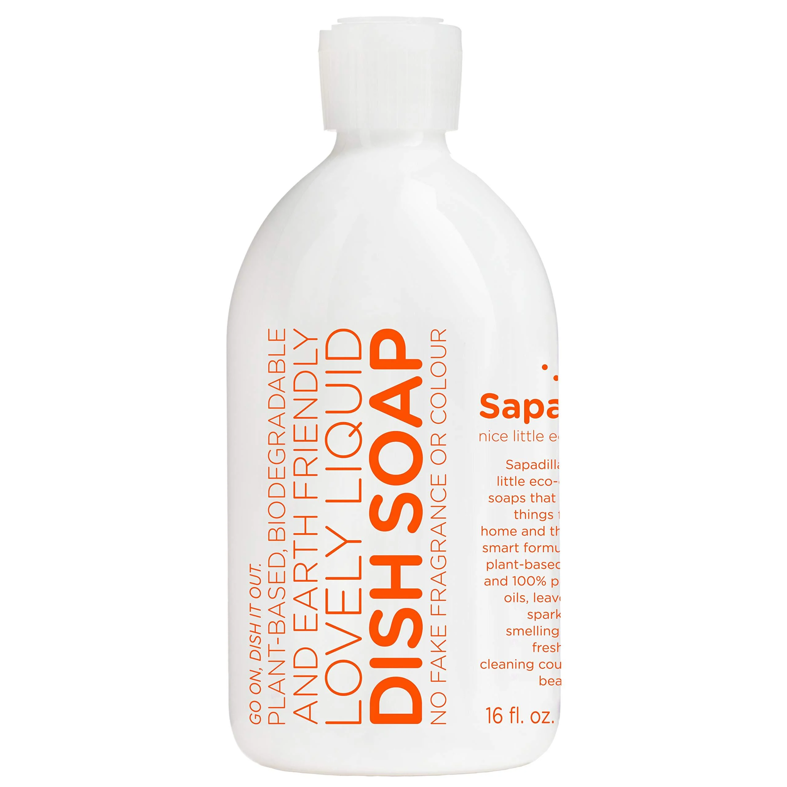 Sapadilla Grapefruit + Bergamot Biodegradable Liquid Dish Soap, 16 Ounce, (Pack of 1) Grapefruit + Bergamot 1 Pack