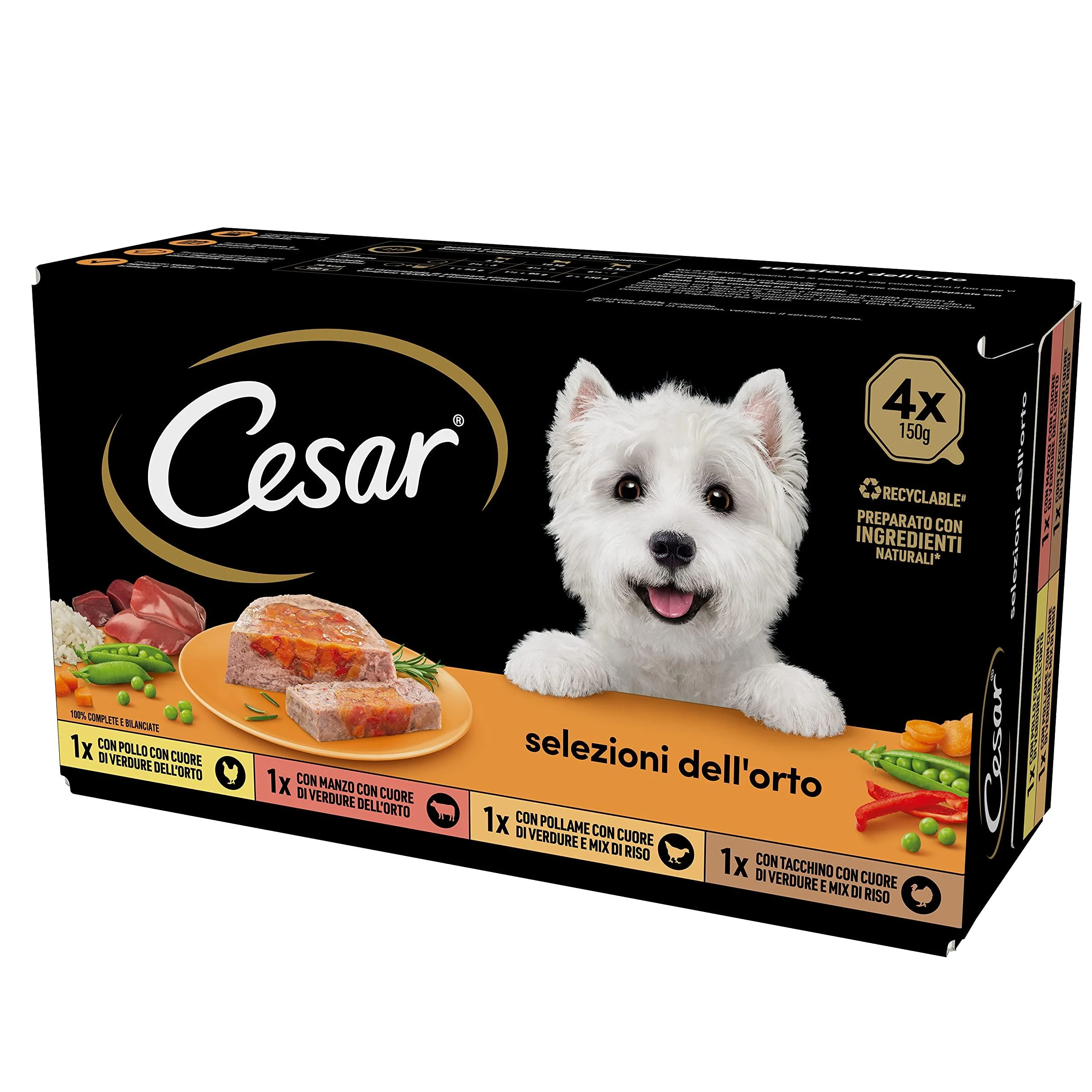 Cesar Garden Selections Dog Food Assorted Selection 150 g 24 tubs - 3600 g