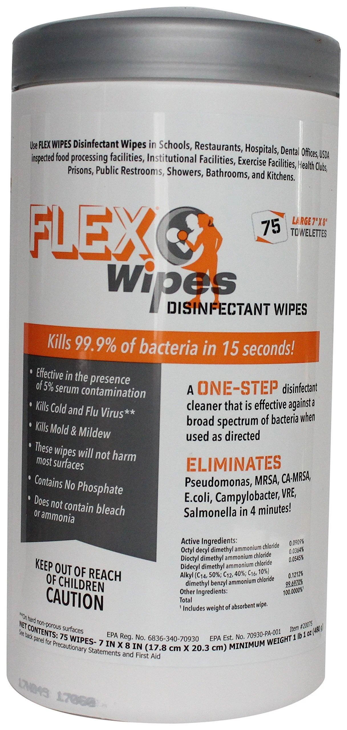 75ct Canisters - FLEXWipes Disinfectant Wipes