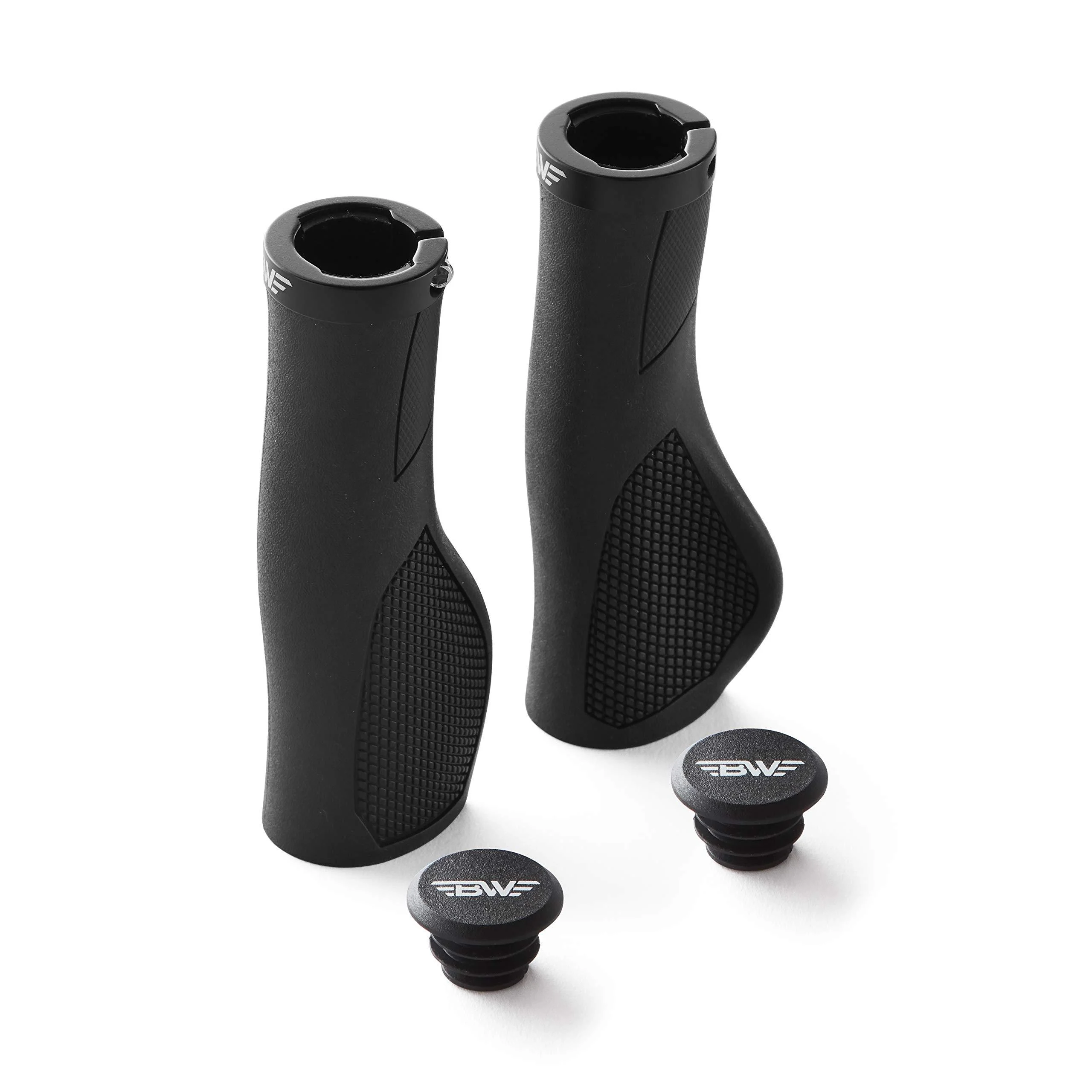 BW USA Ergo-Lock 2.0 Grips Dual Lock-On MTB Bike Handlebar Grips - Multiple Color Options Black
