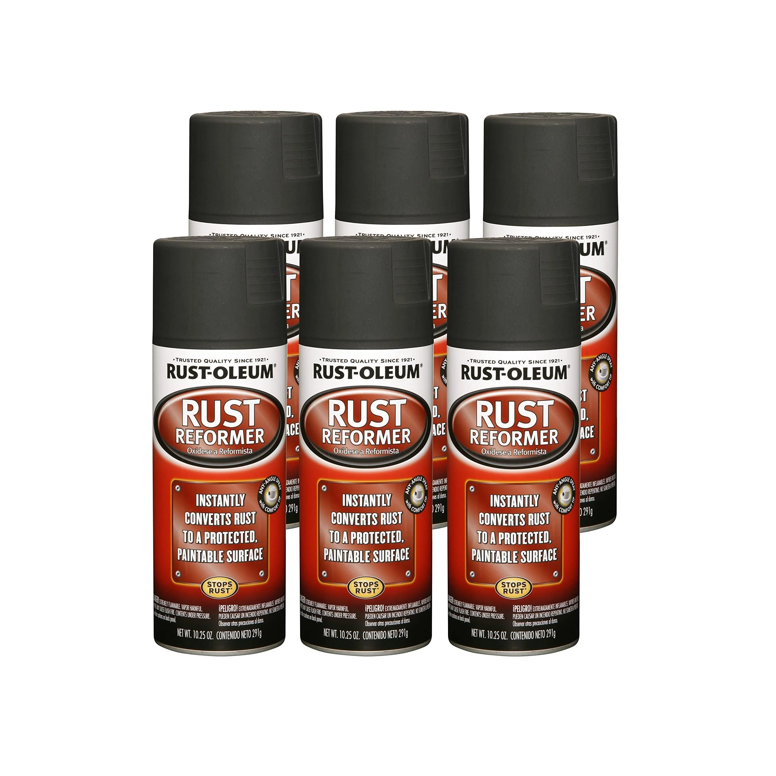Rust-Oleum 248658-6PK Rust Reformer Spray 10.25 oz Black 6 Pack 10.25 Ounce (6 Pack) Aerosol Spray