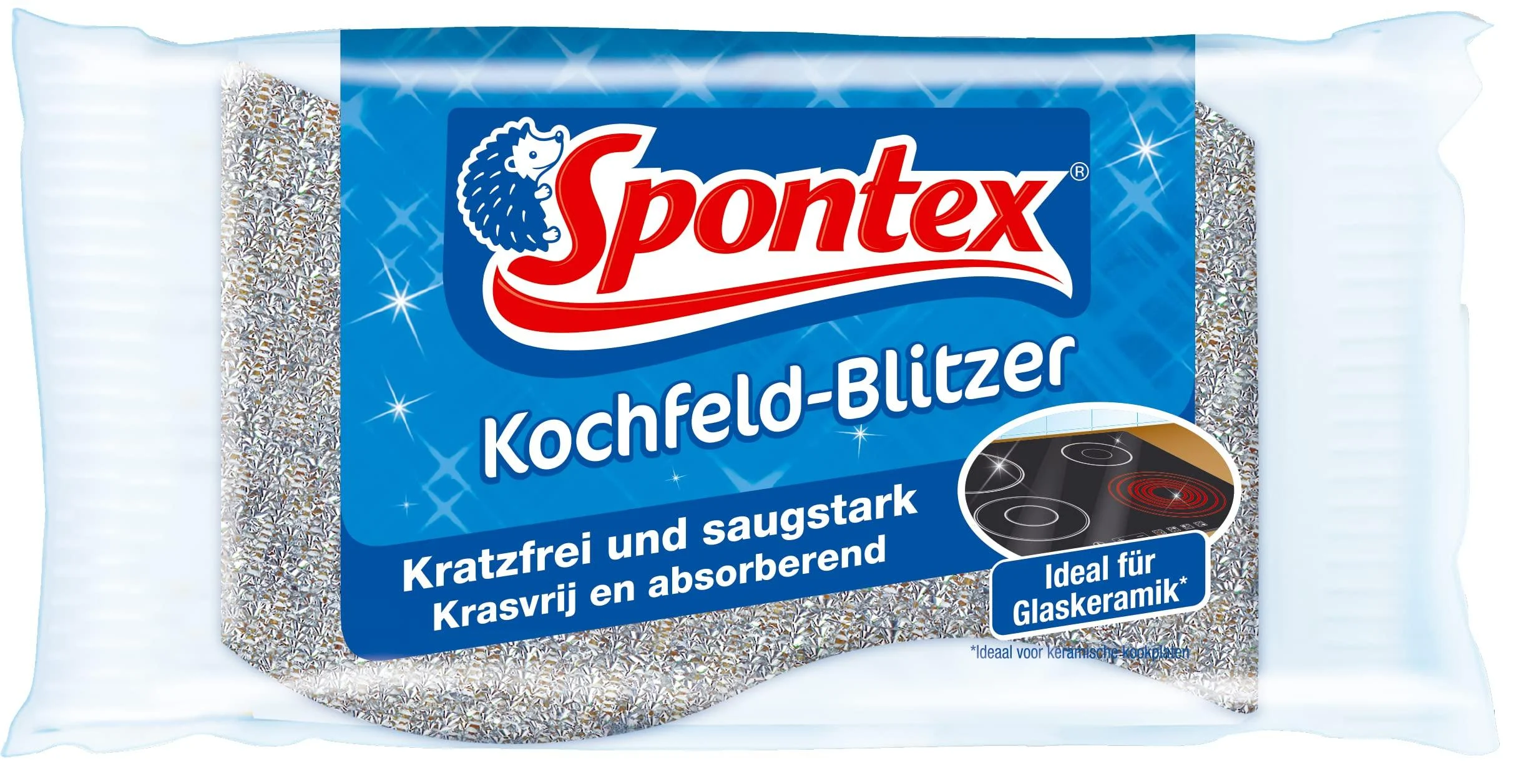Spontex hob glitter cleaning sponge for glass ceramics and sensitive surfaces ideal for hobs scratch -free and suction -free 1 piece (1 -pack) 1 piece (1 -pack) hob