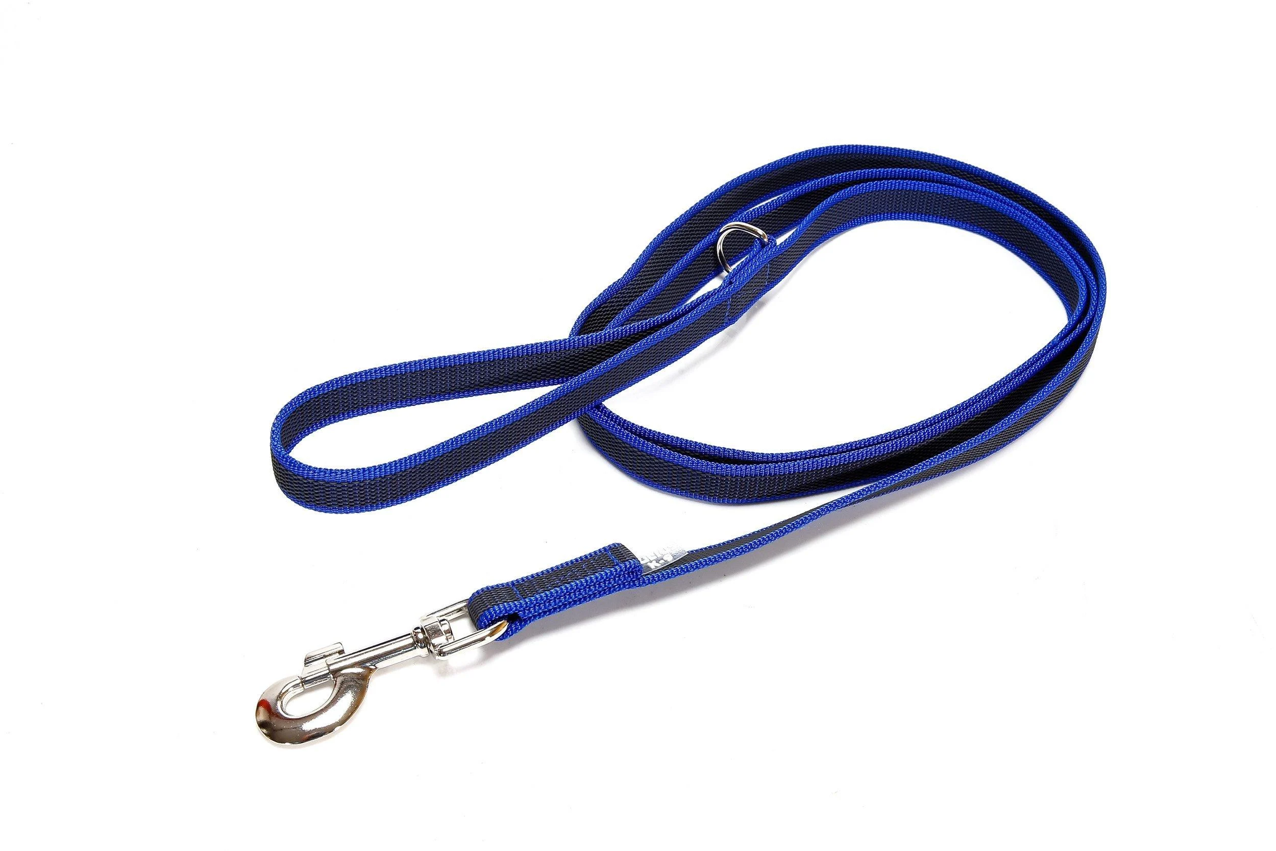 IDC Color & Gray rubberized leash 20 mm x 2 m with loop and D-ring blue-grey Blue-grey 20 mm x 2 m (with loop and D-ring)