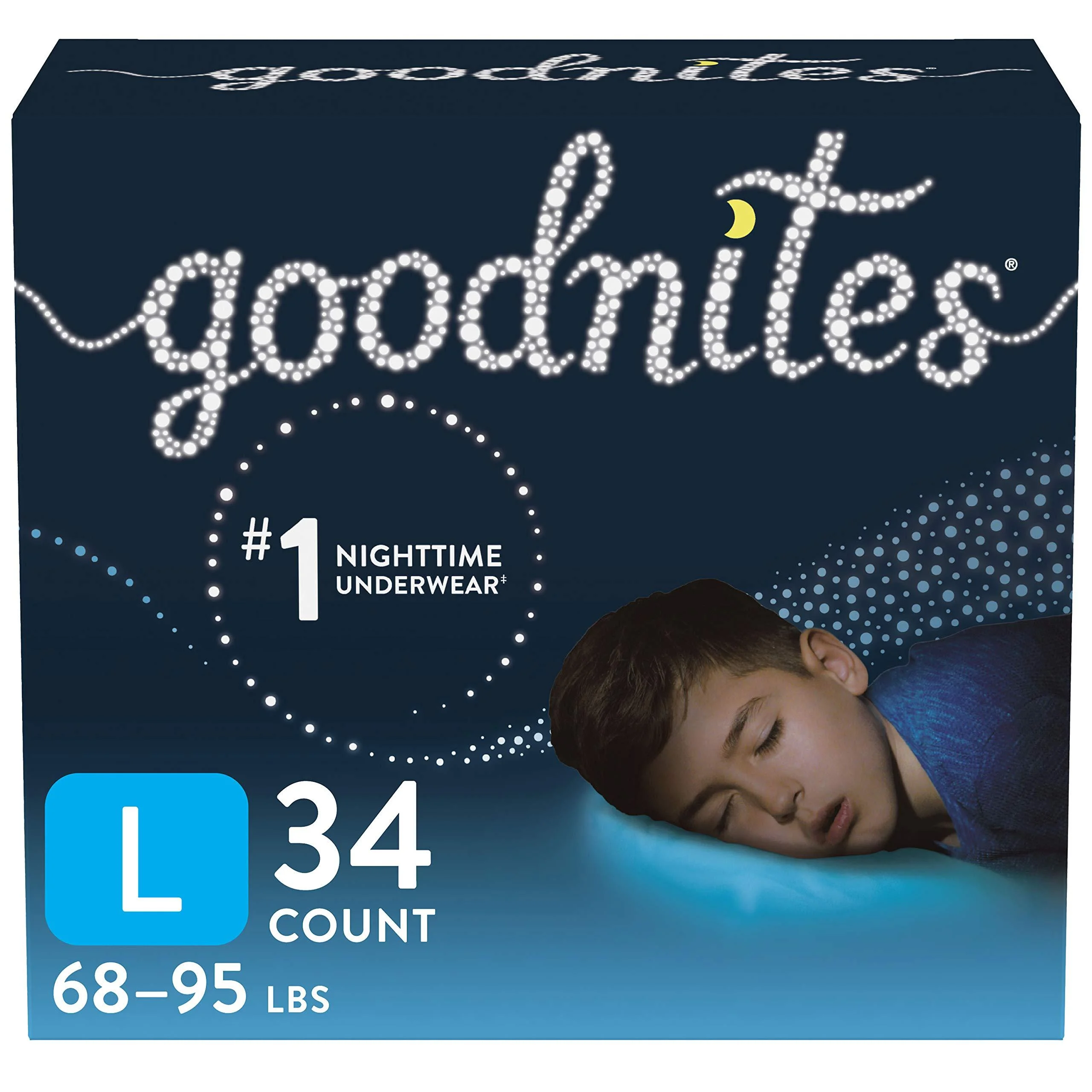 Goodnites Nighttime Bedwetting Underwear, Boys' L (68-95 lb.), 34ct, FSA/HSA-Eligible Large (34 Count)
